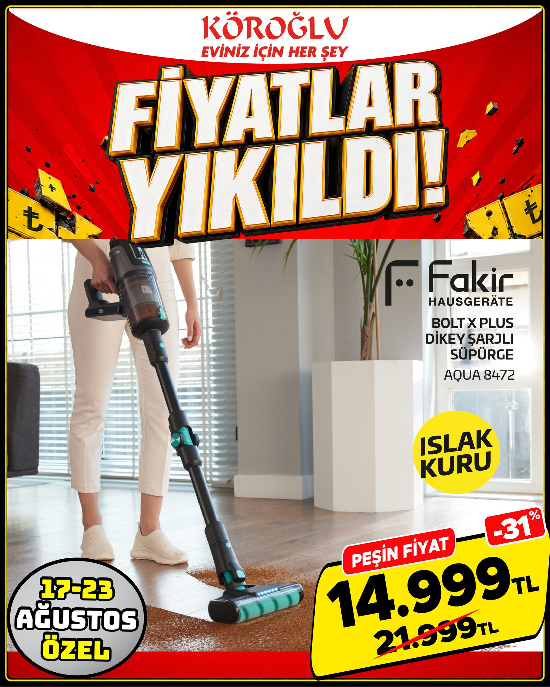 Fakir Bolt X Plus Dikey Şarjlı Süpürge Main image