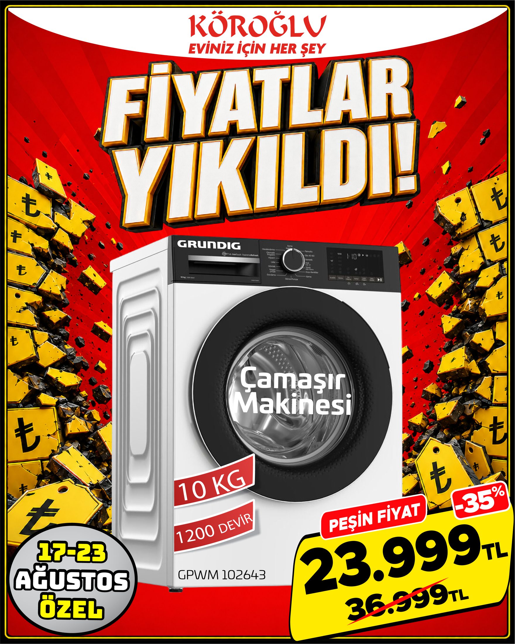Grundig Çamaşır Makinesi 10 Kg