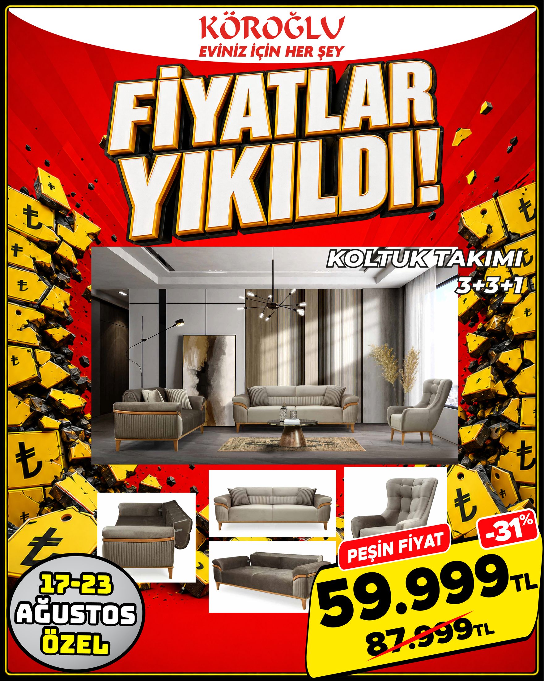 Koltuk Takımı 3+3+1