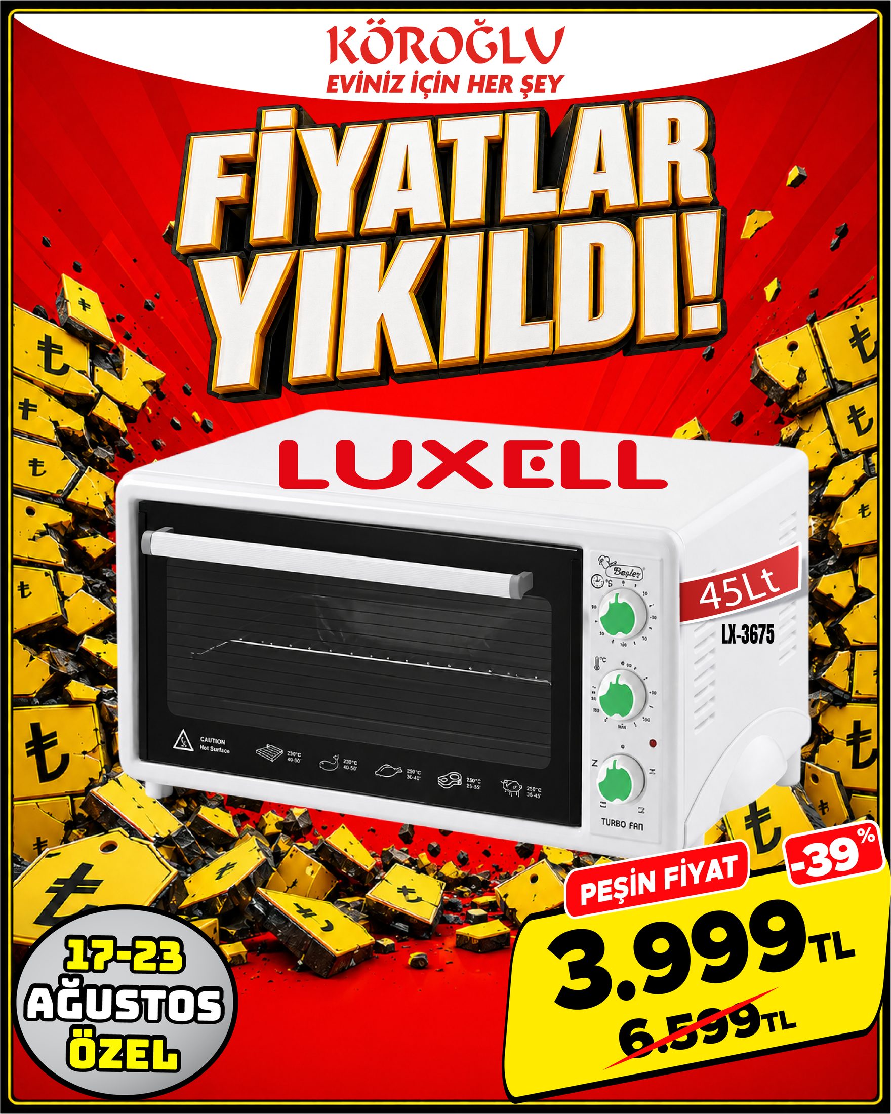 Luxell Mini Fırın 45 Lt Main image