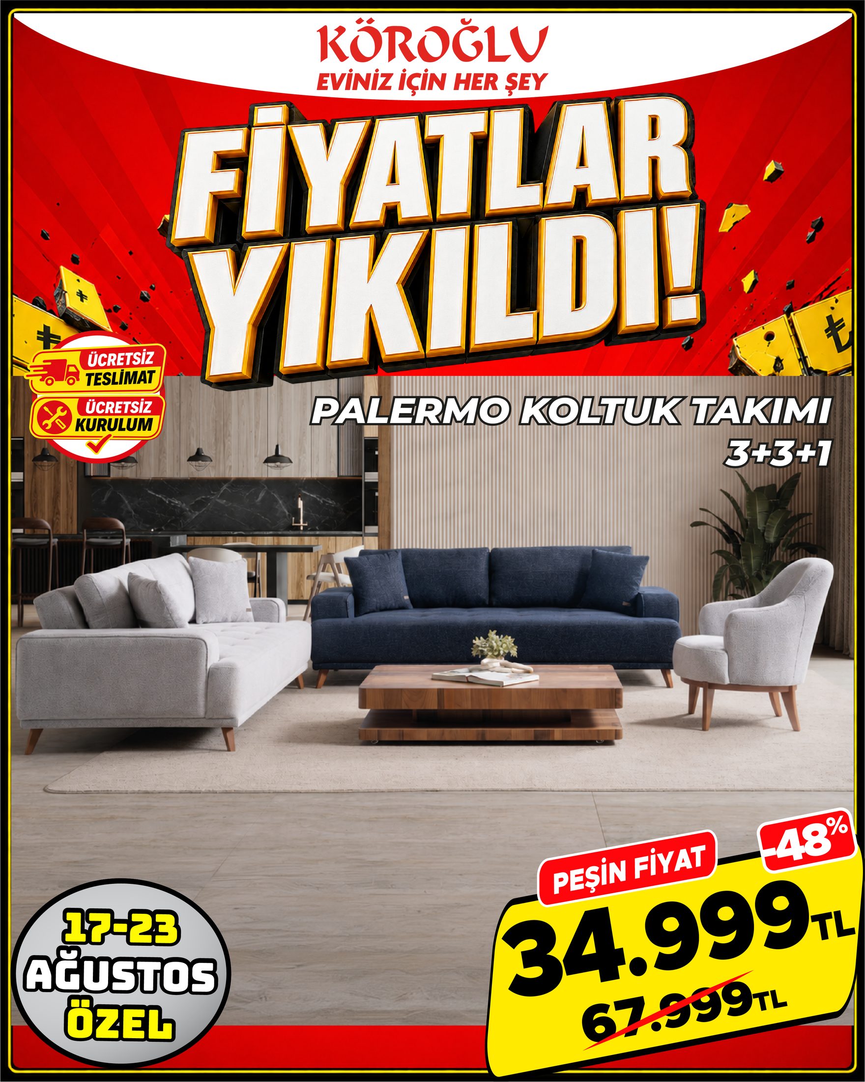 Palermo Koltuk Takımı 3+3+1