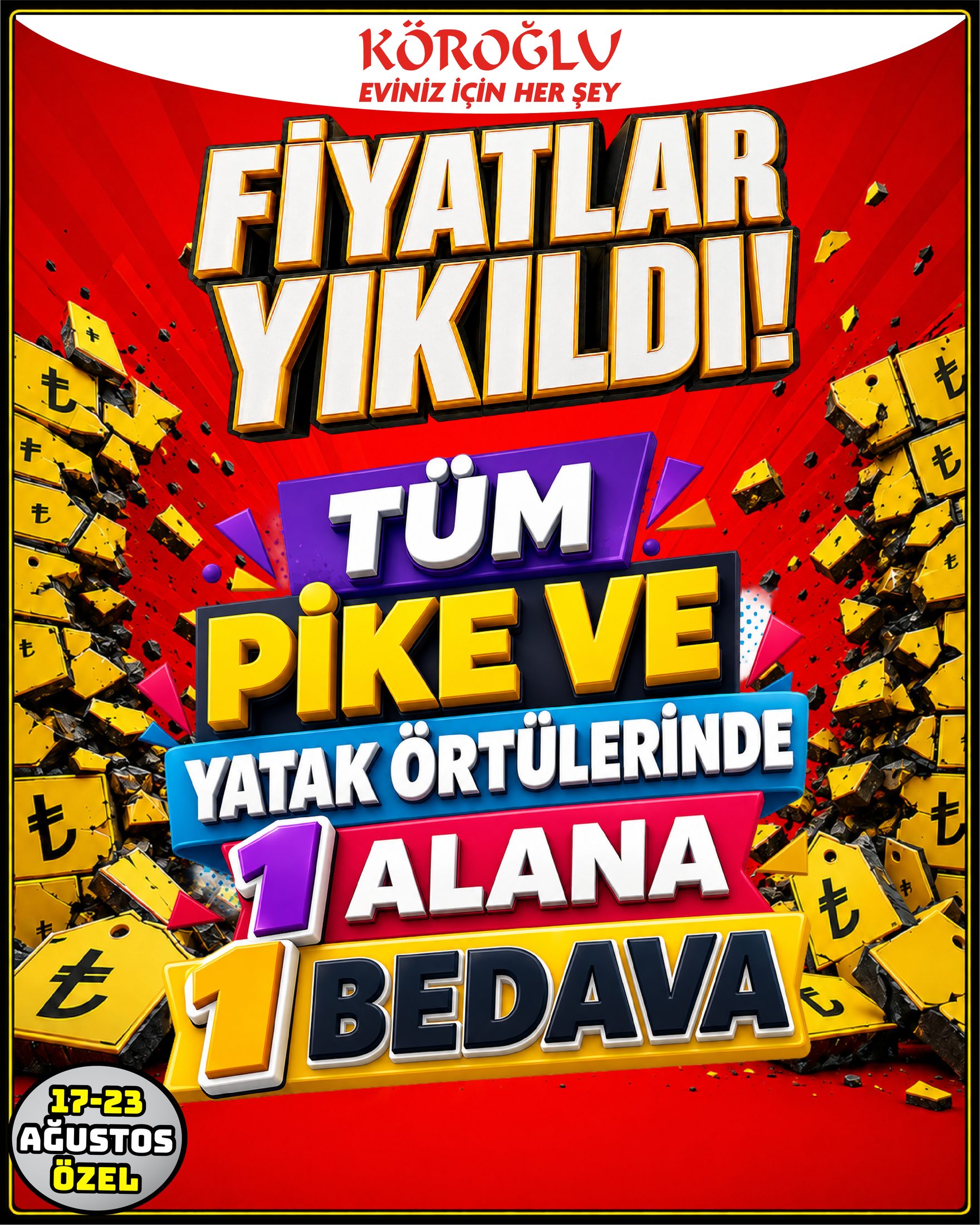 Pike ve Yatak Örtülerinde 1 Alana 1 Bedava