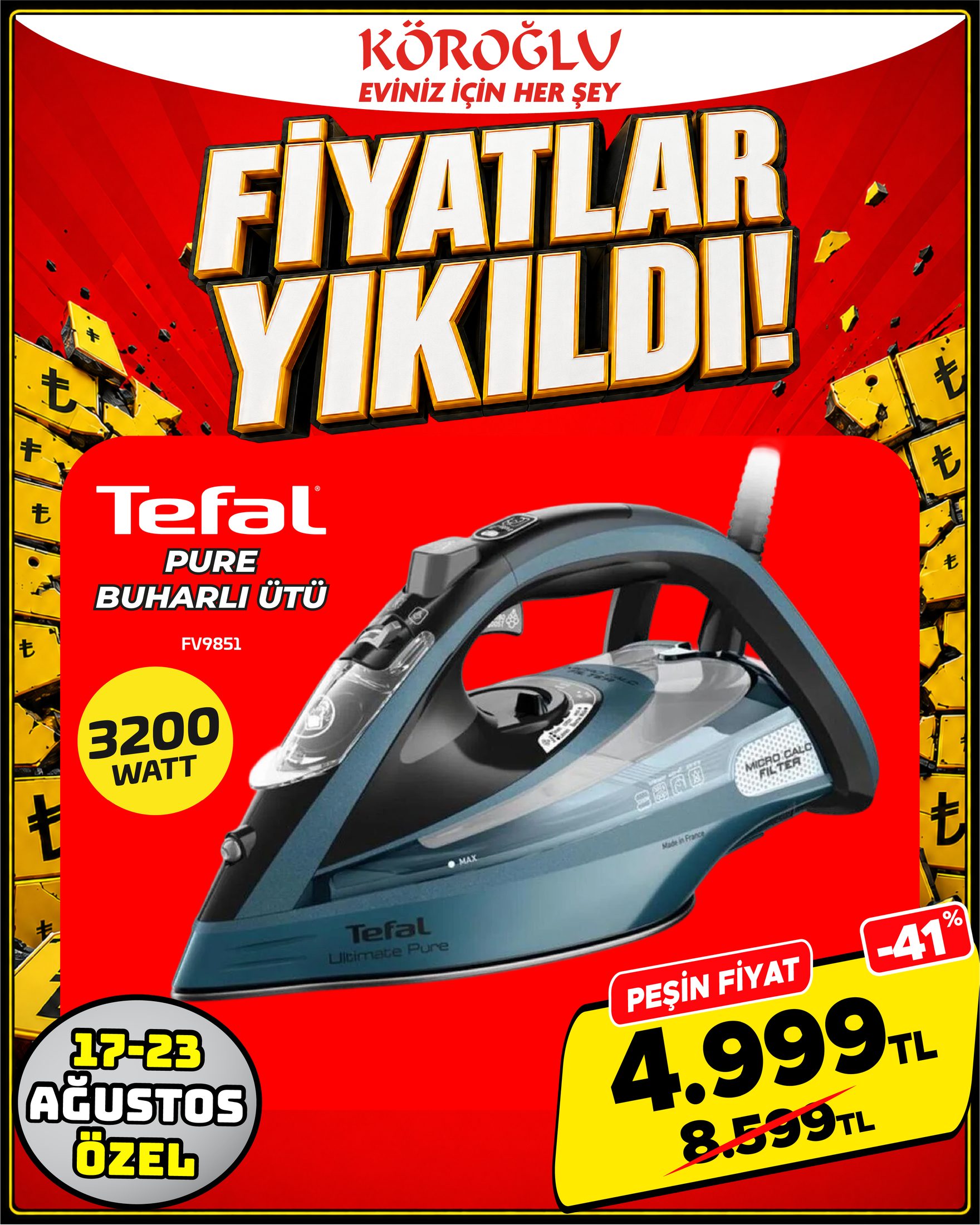 Tefal Pure Buharlı Ütü FV9851 Main image