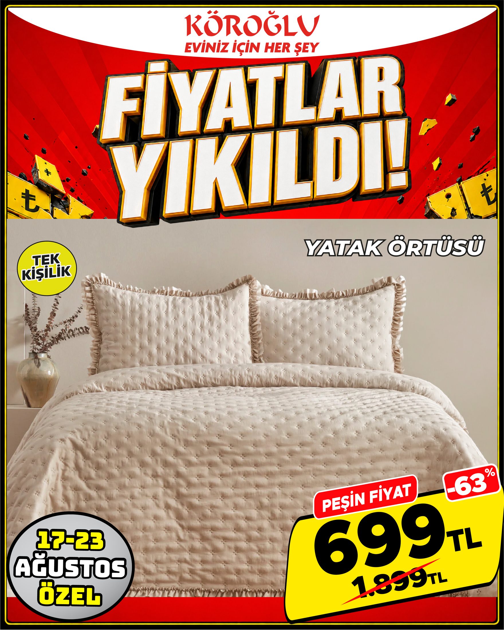 Yatak Örtüsü Tek Kişilik