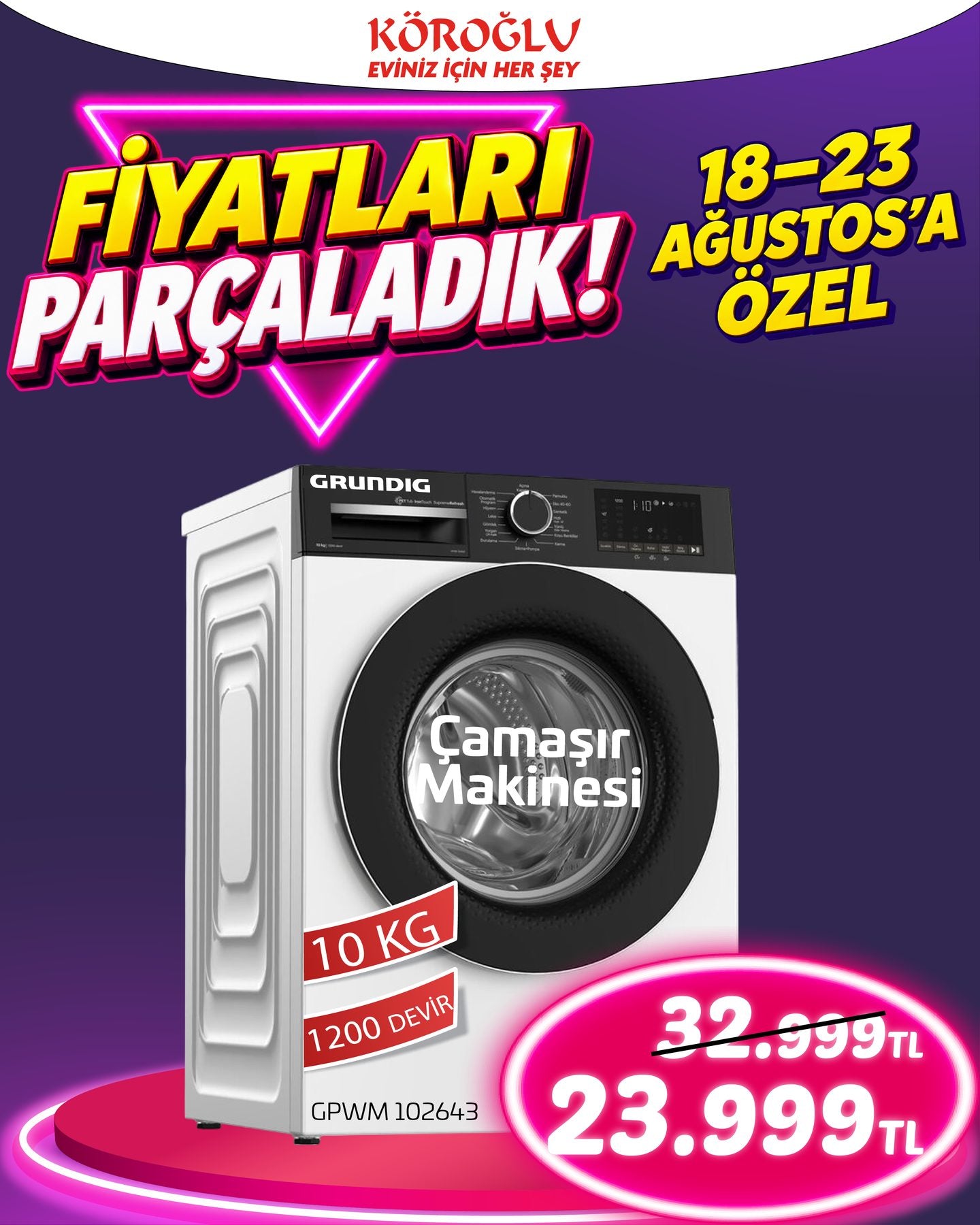 Altus Çamaşır Makinesi 10 Kg Main image