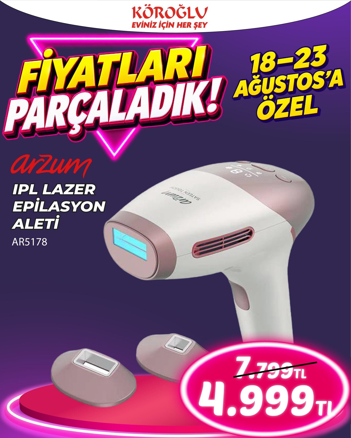 Arzum IPL Lazer Epilasyon Aleti AR5178 Main image