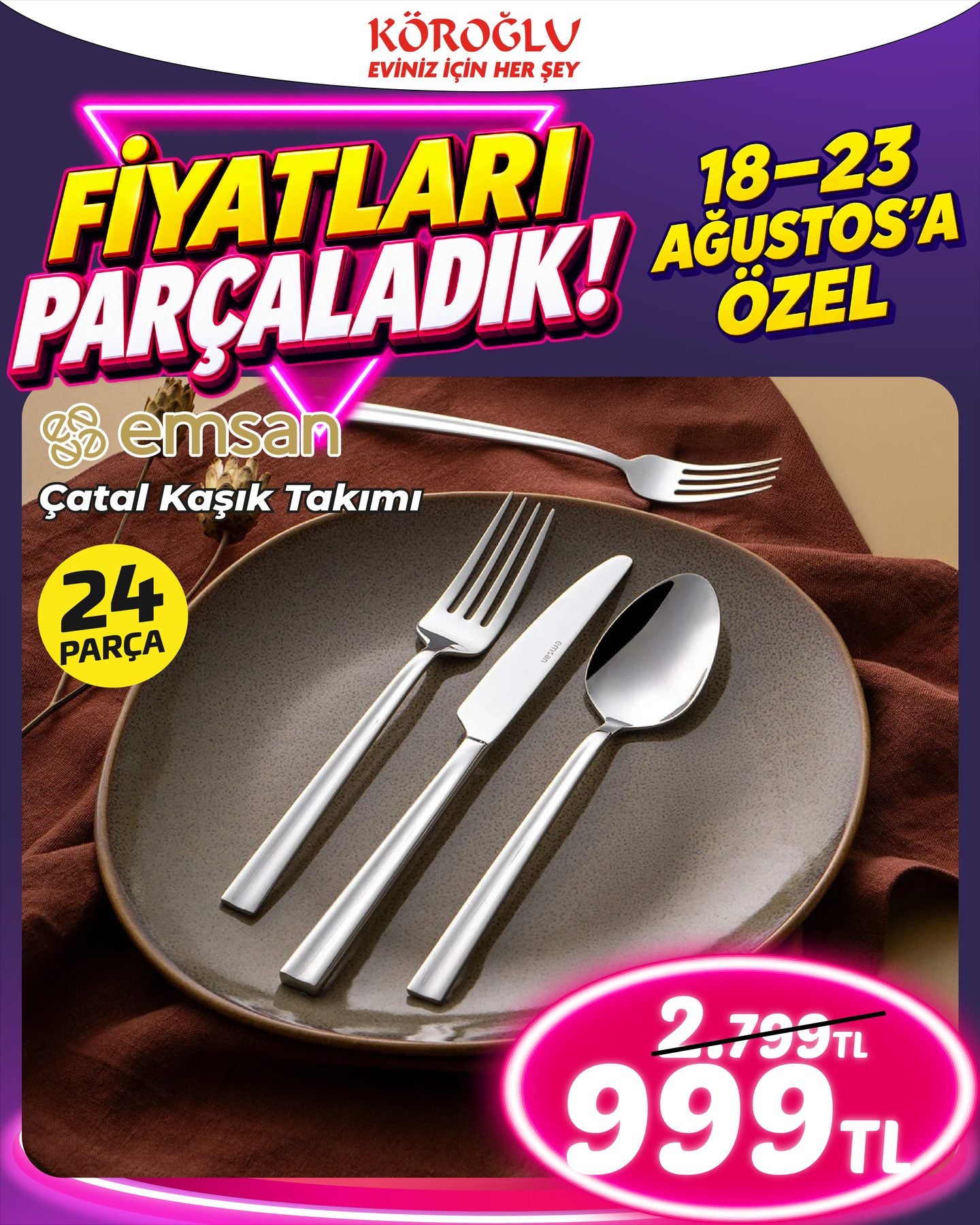 Emsan Çatal Kaşık Takımı 24 Parça Main image