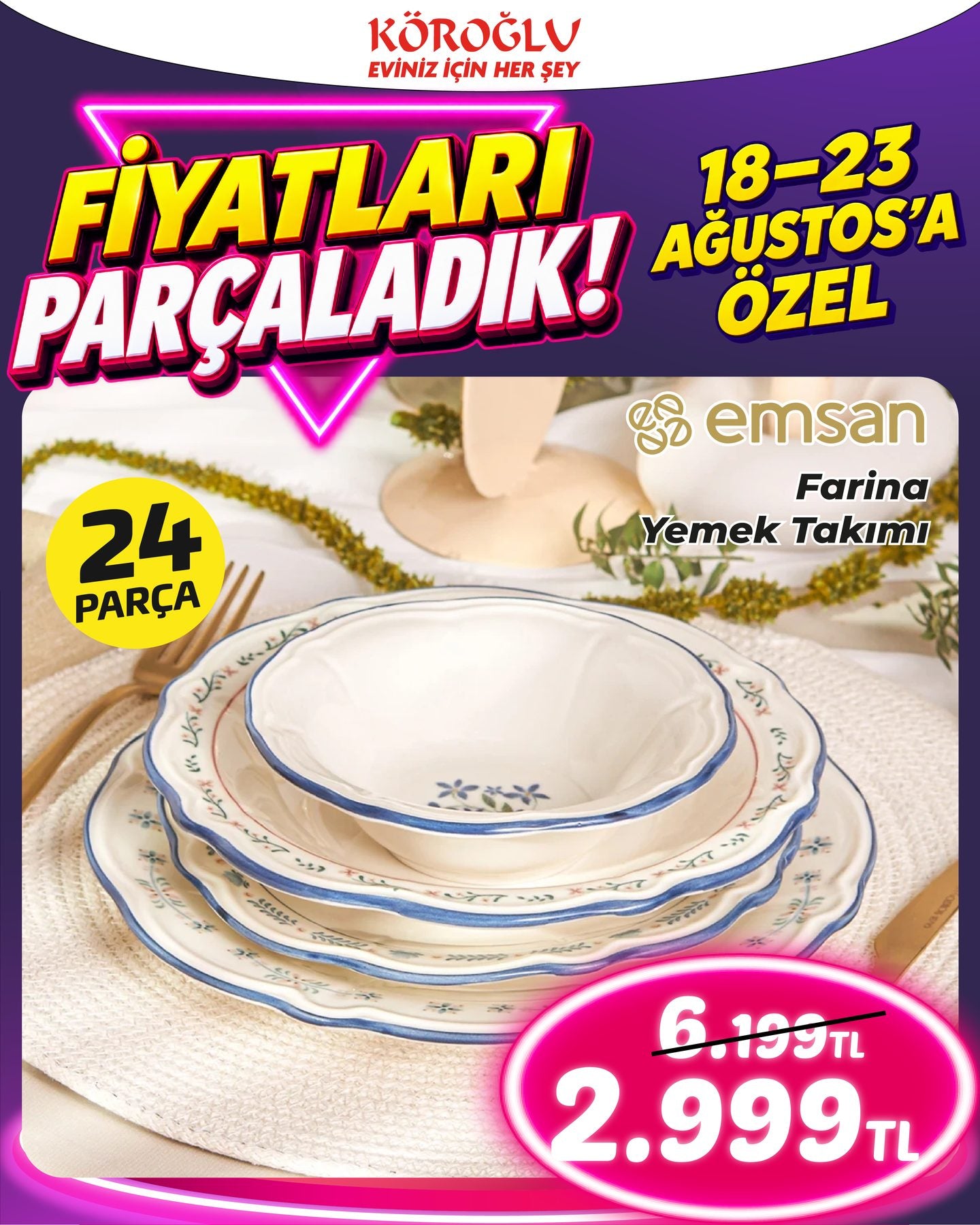 Emsan Farina Yemek Takımı 24 Parça Main image