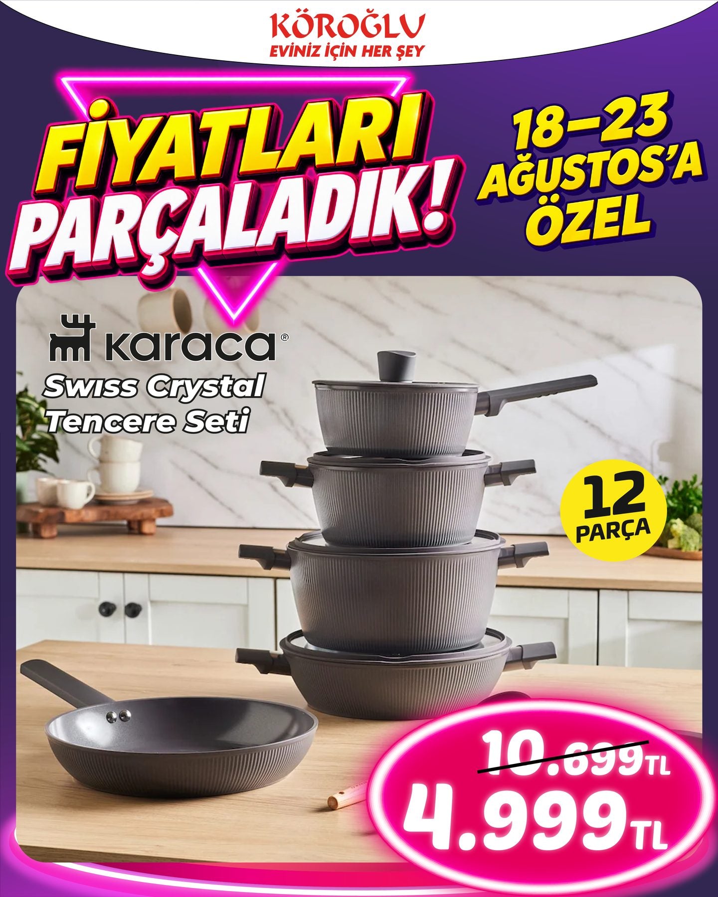 Karaca Swiss Crystal Tencere Seti 12 Parça Main image