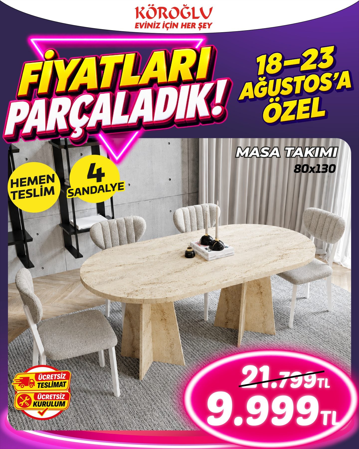 Masa Takımı 80x130 Main image