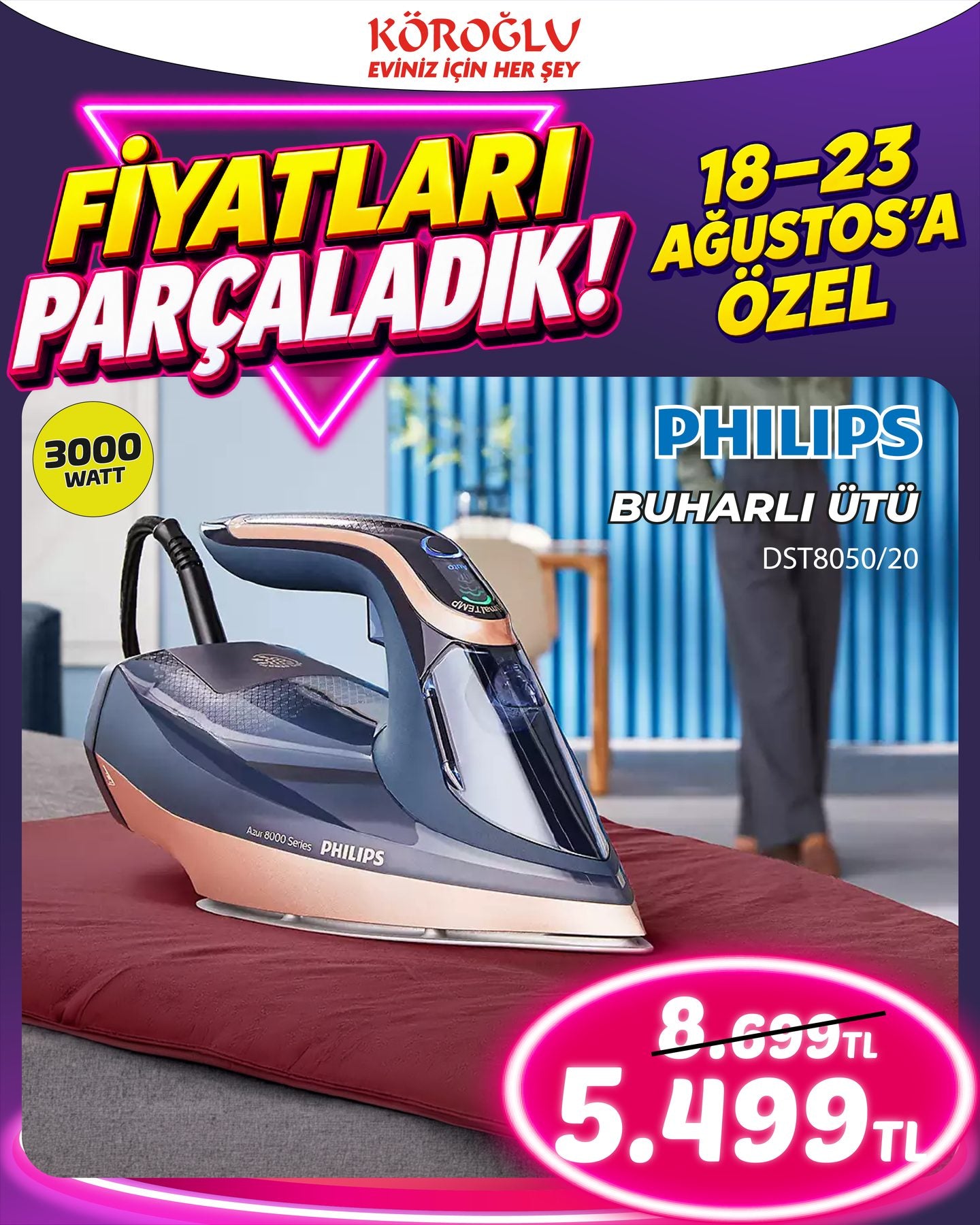 Philips Buharlı Ütü DST8020/20 Main image