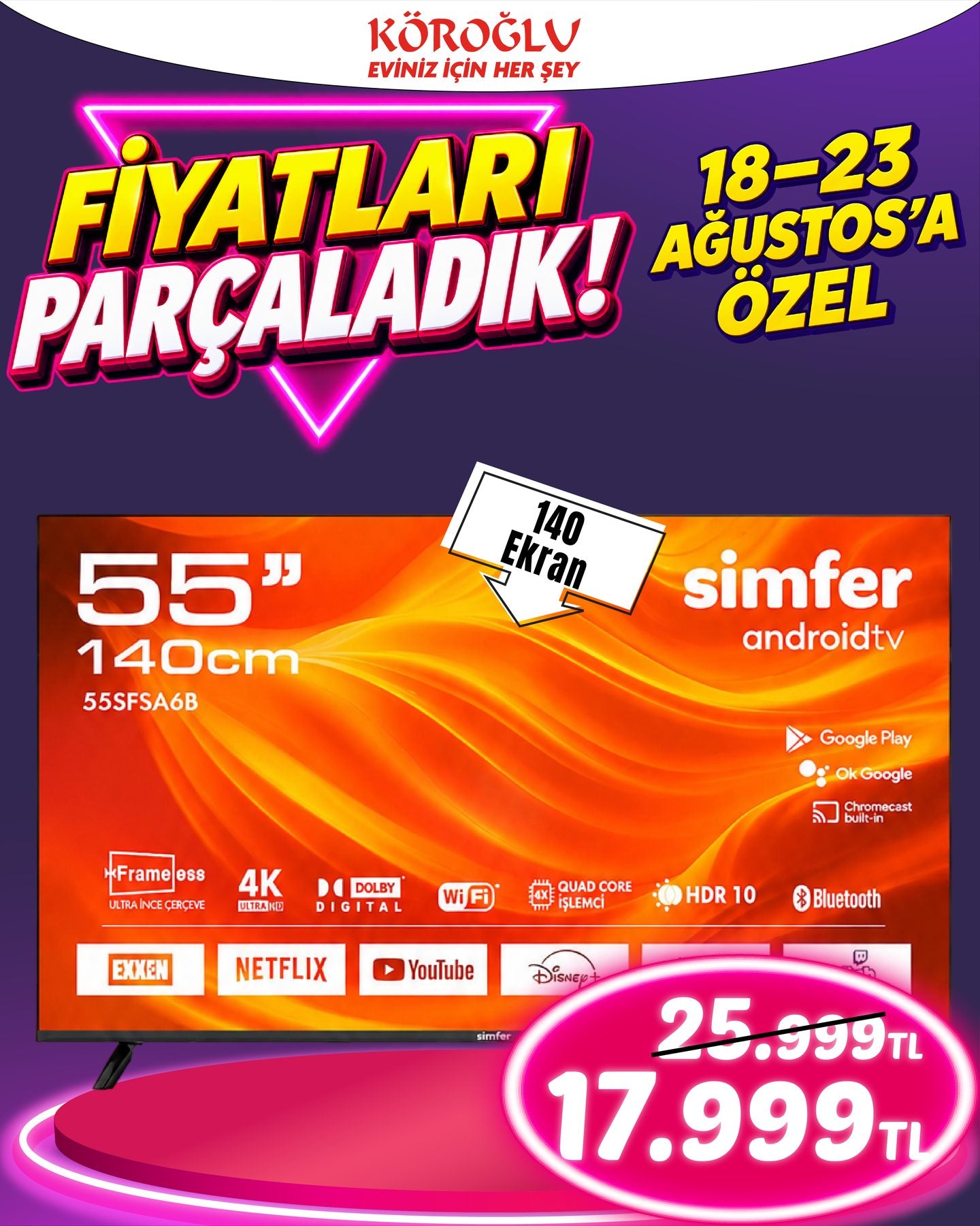 Simfer 55 İnç Android TV Main image