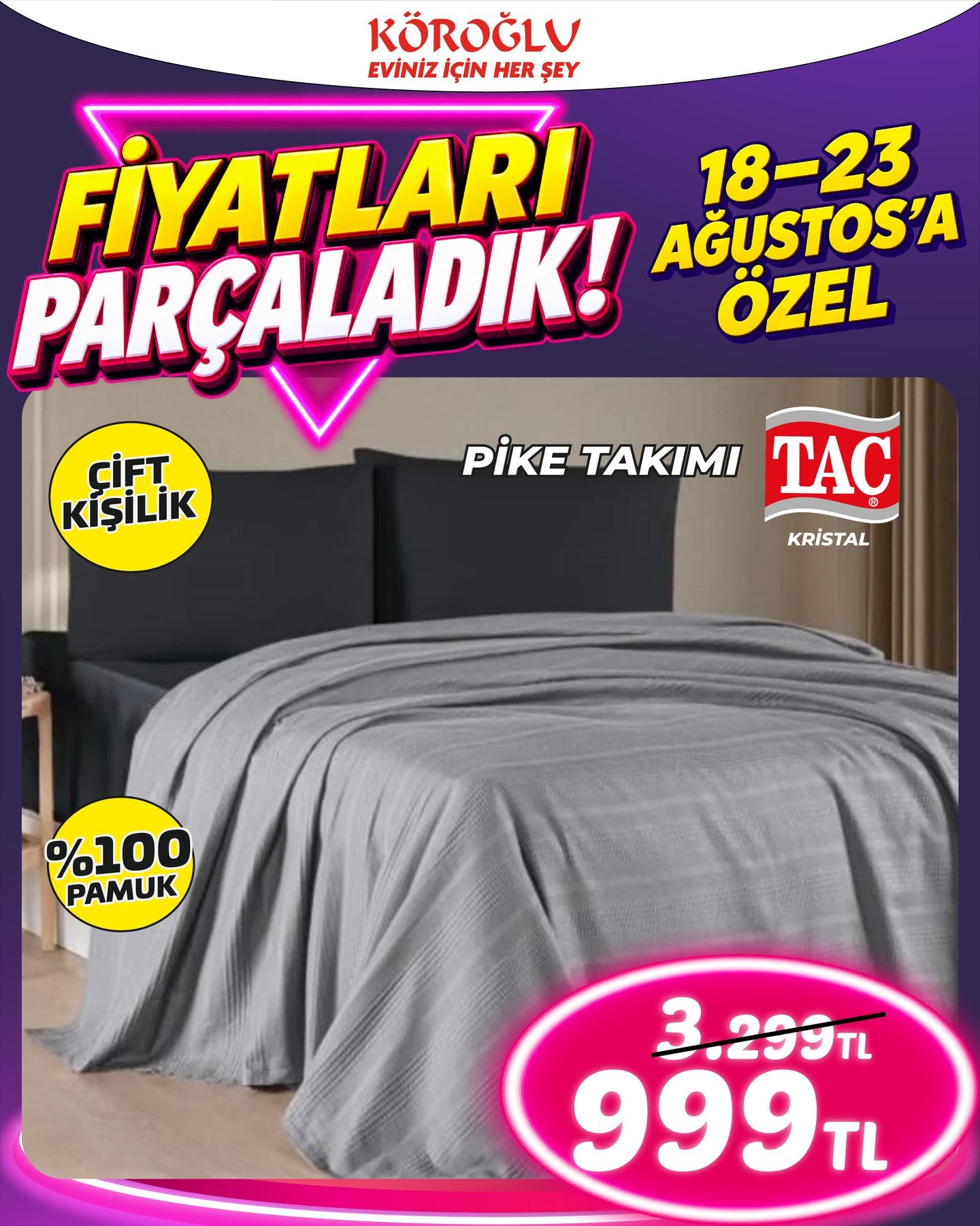 Taç Pike Takımı Çift Kişilik Main image