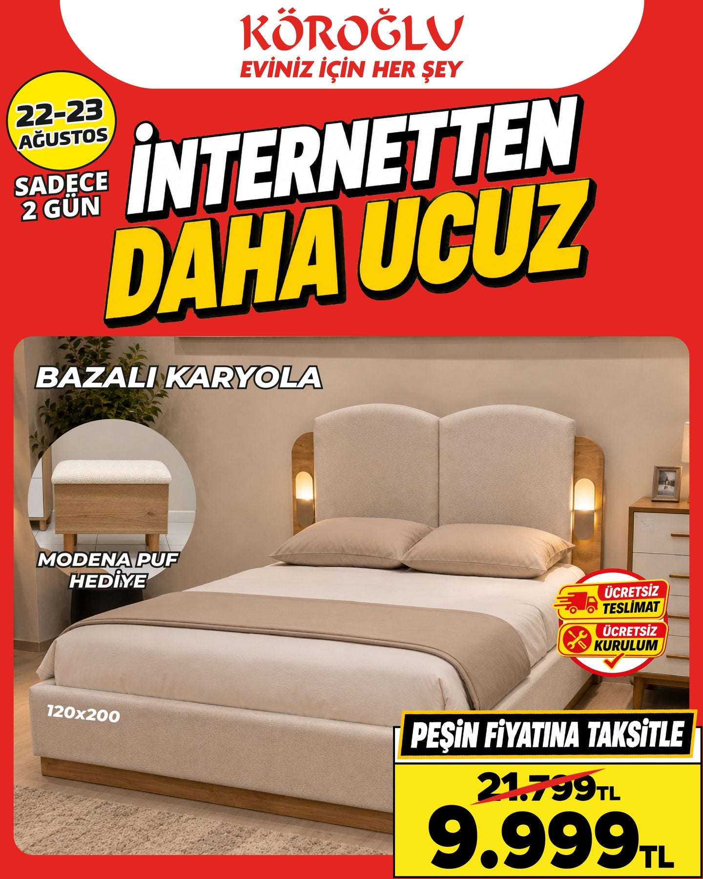 Bazalı Karyola 120x200 Main image