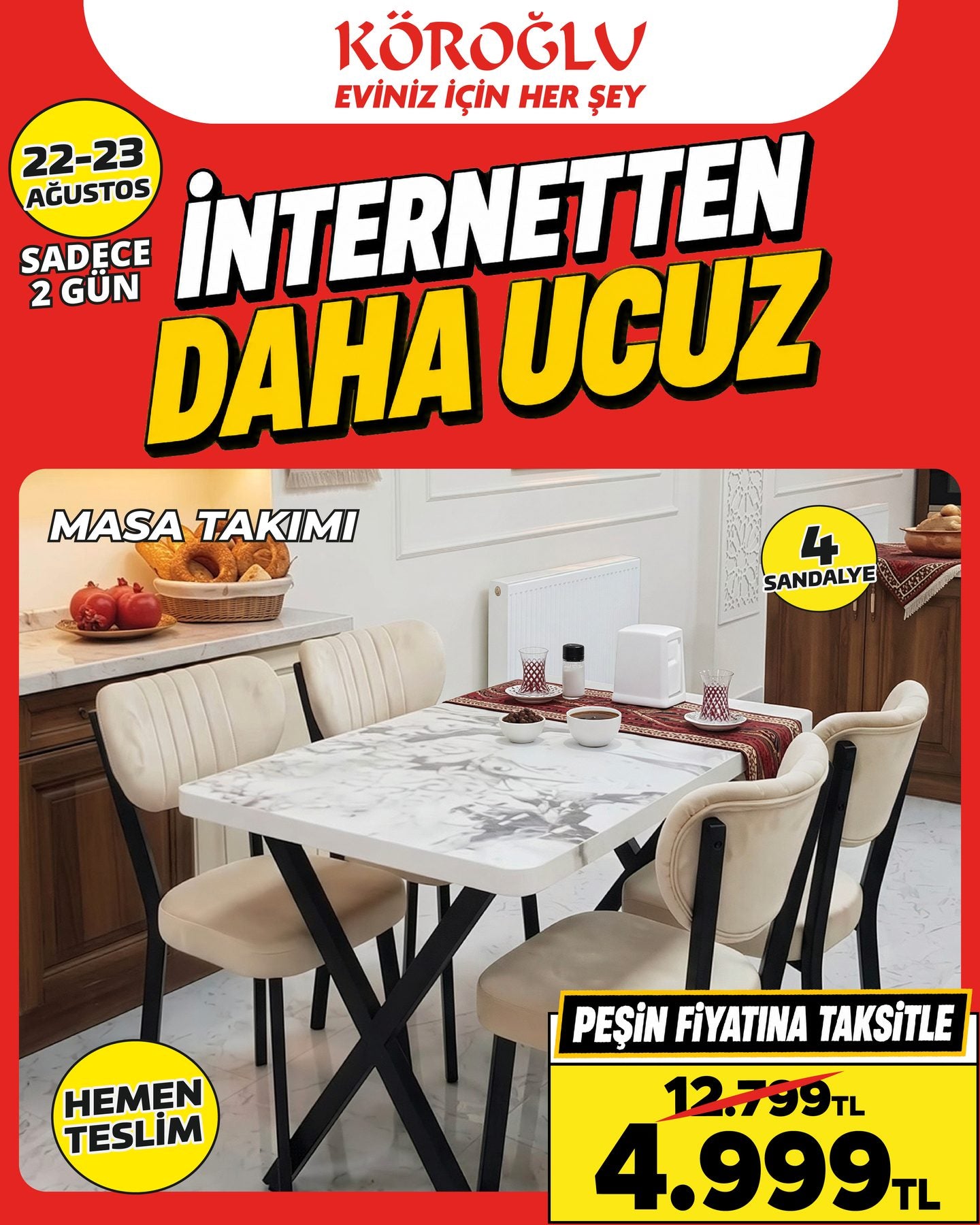 Masa Takımı 4 Sandalyeli