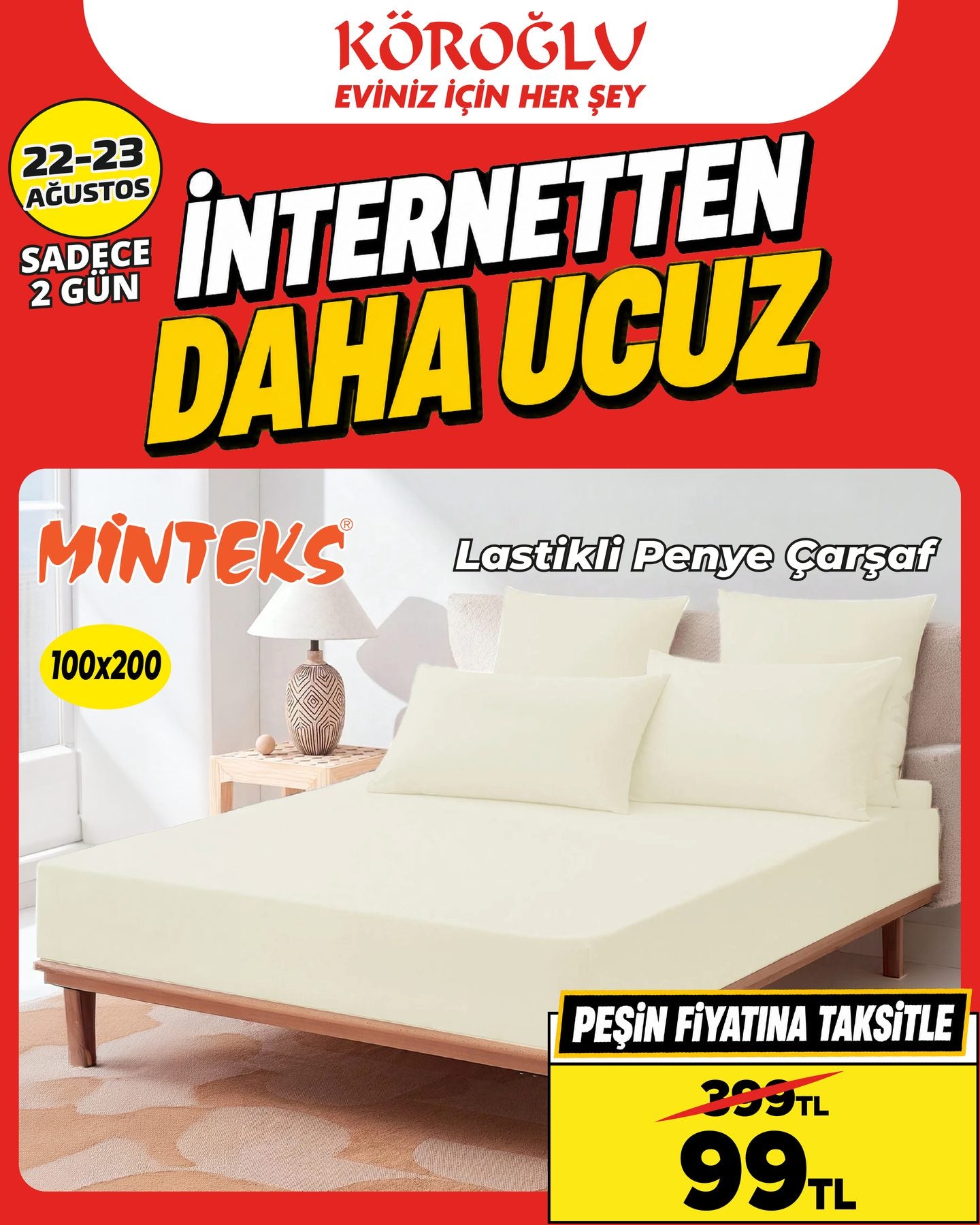 Minteks Lastikli Penye Çarşaf 160x200 Main image