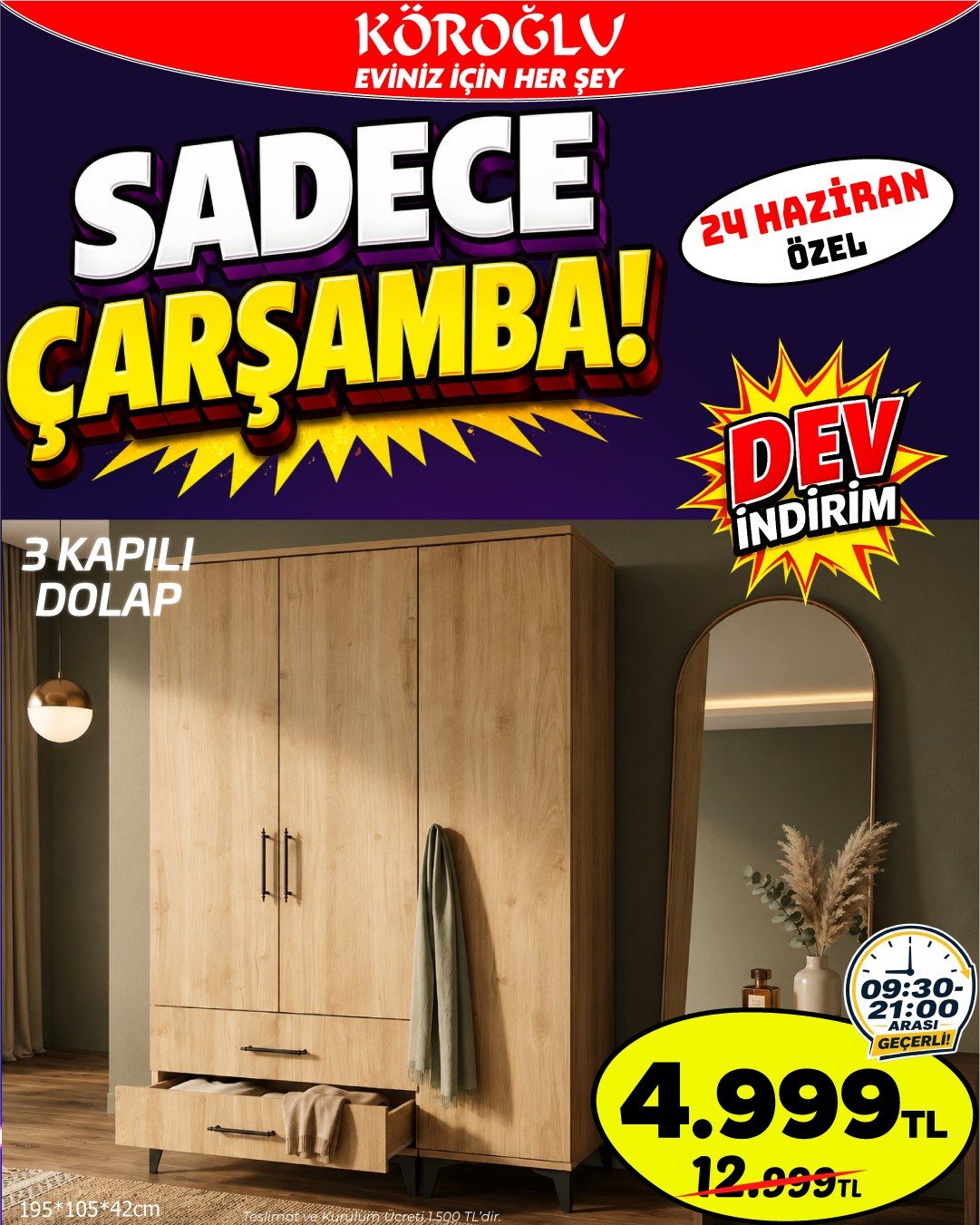 3 Kapılı Dolap