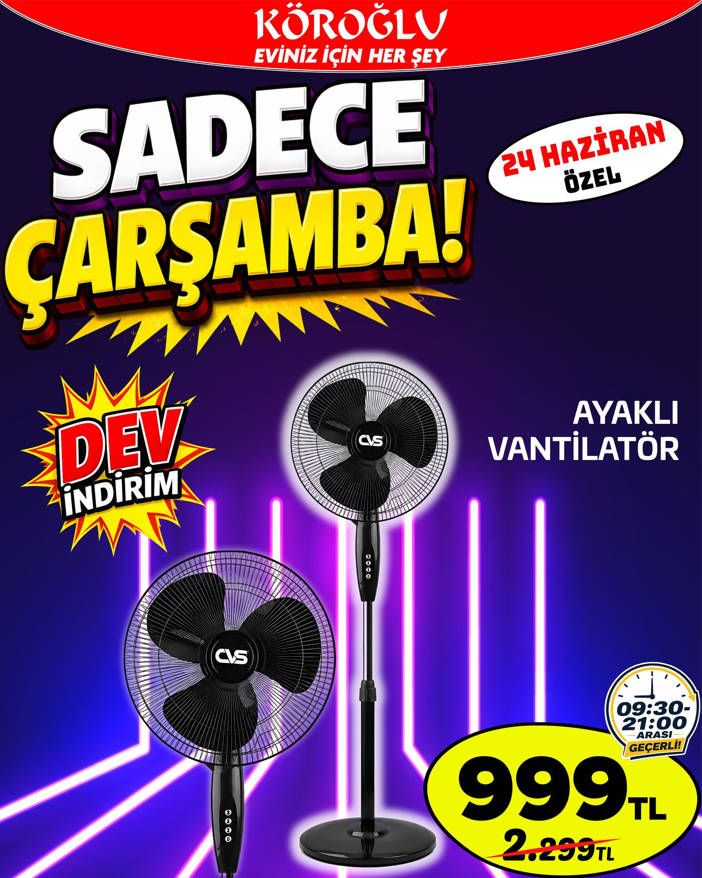 CVS Ayaklı Vantilatör Main image