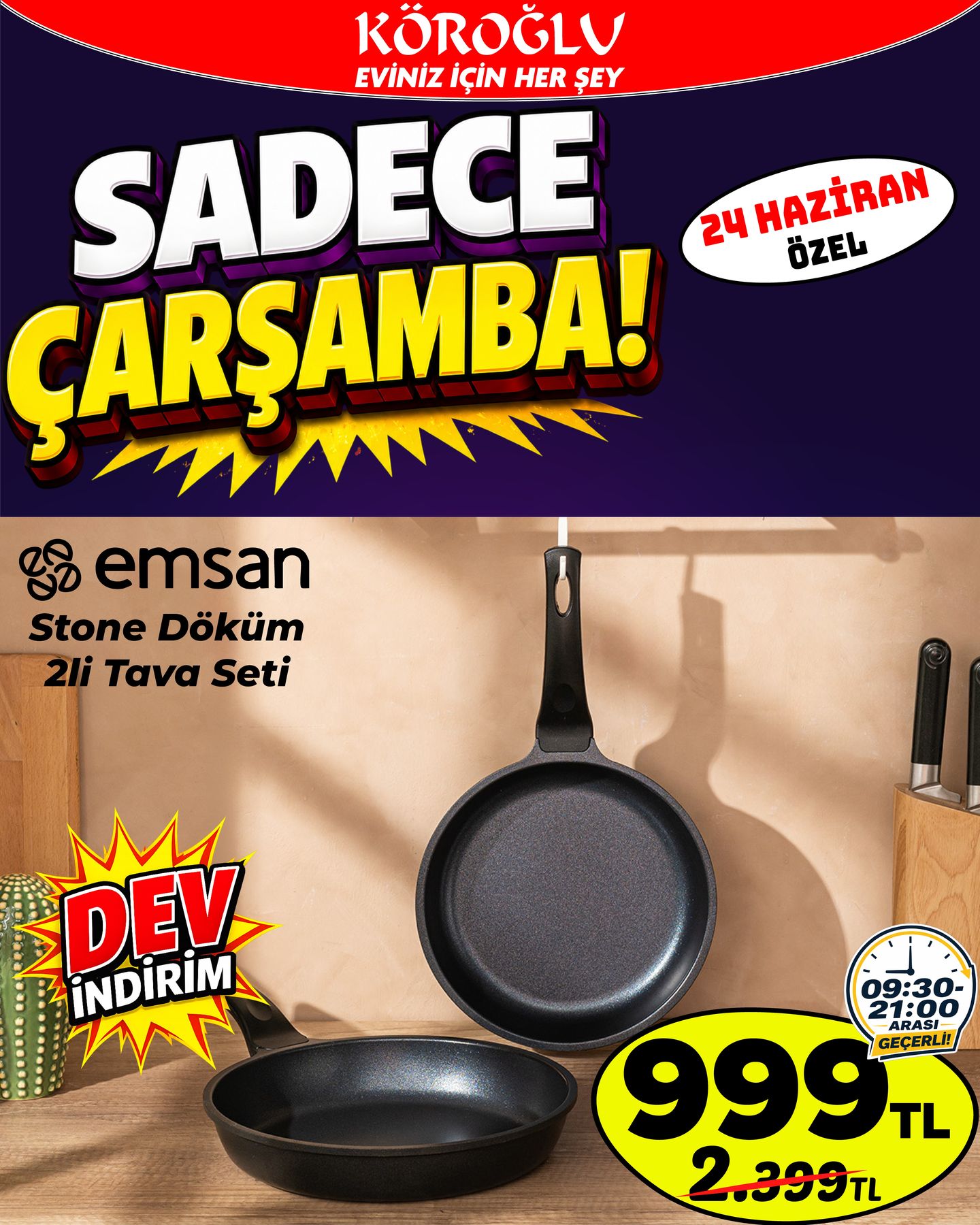 Emsan Stone Döküm 2'li Tava Seti Main image