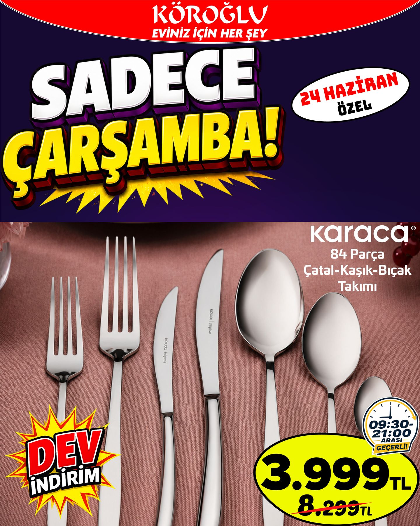 Karaca 84 Parça Çatal Kaşık Bıçak Takımı Main image