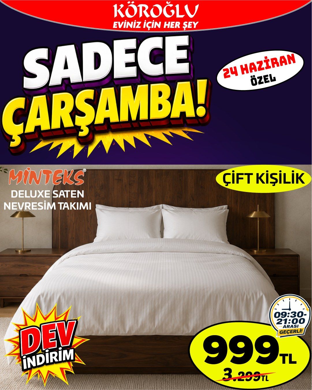 Minteks Deluxe Saten Nevresim Takımı