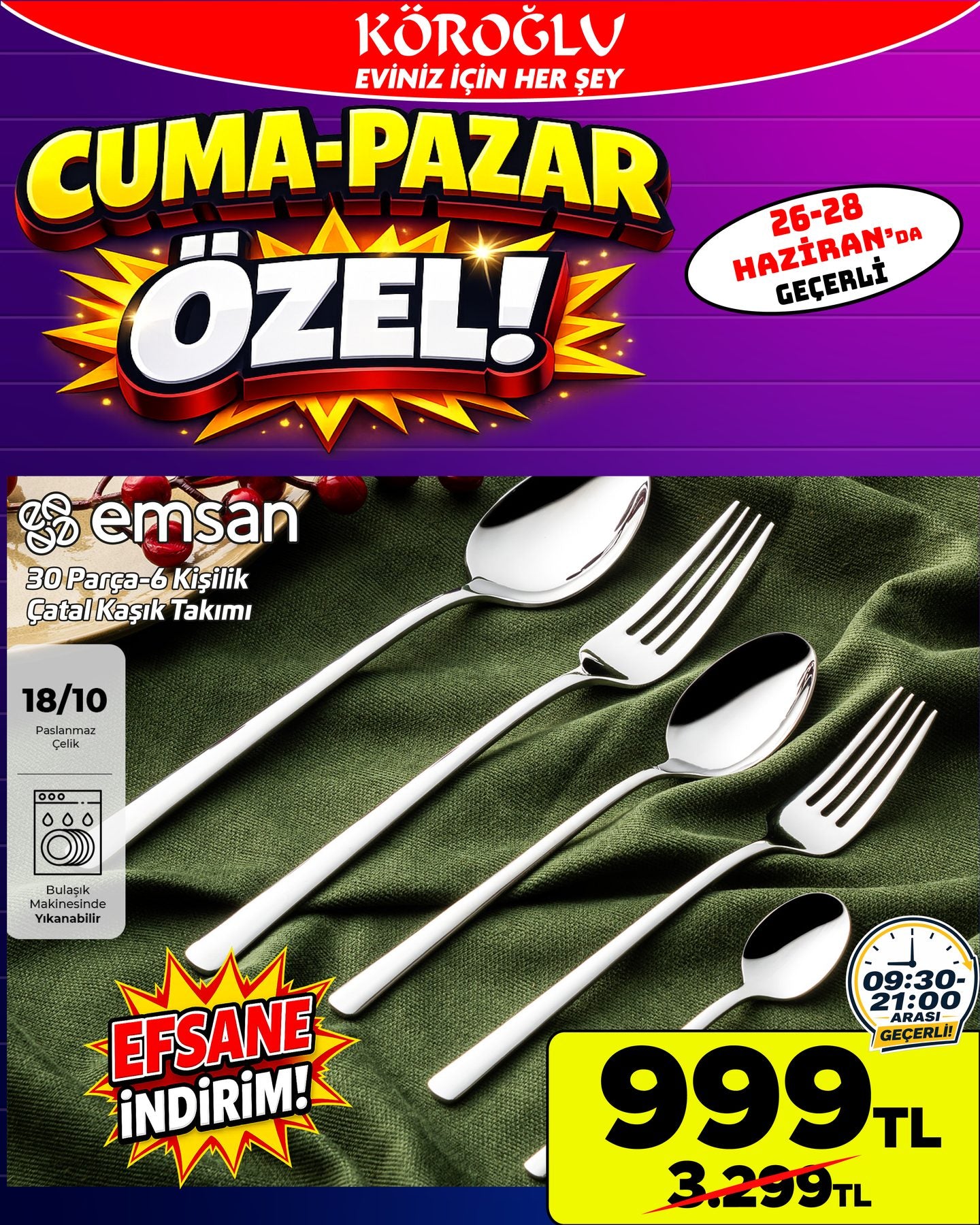 36 Parça Çatal Kaşık Bıçak Takımı Main image