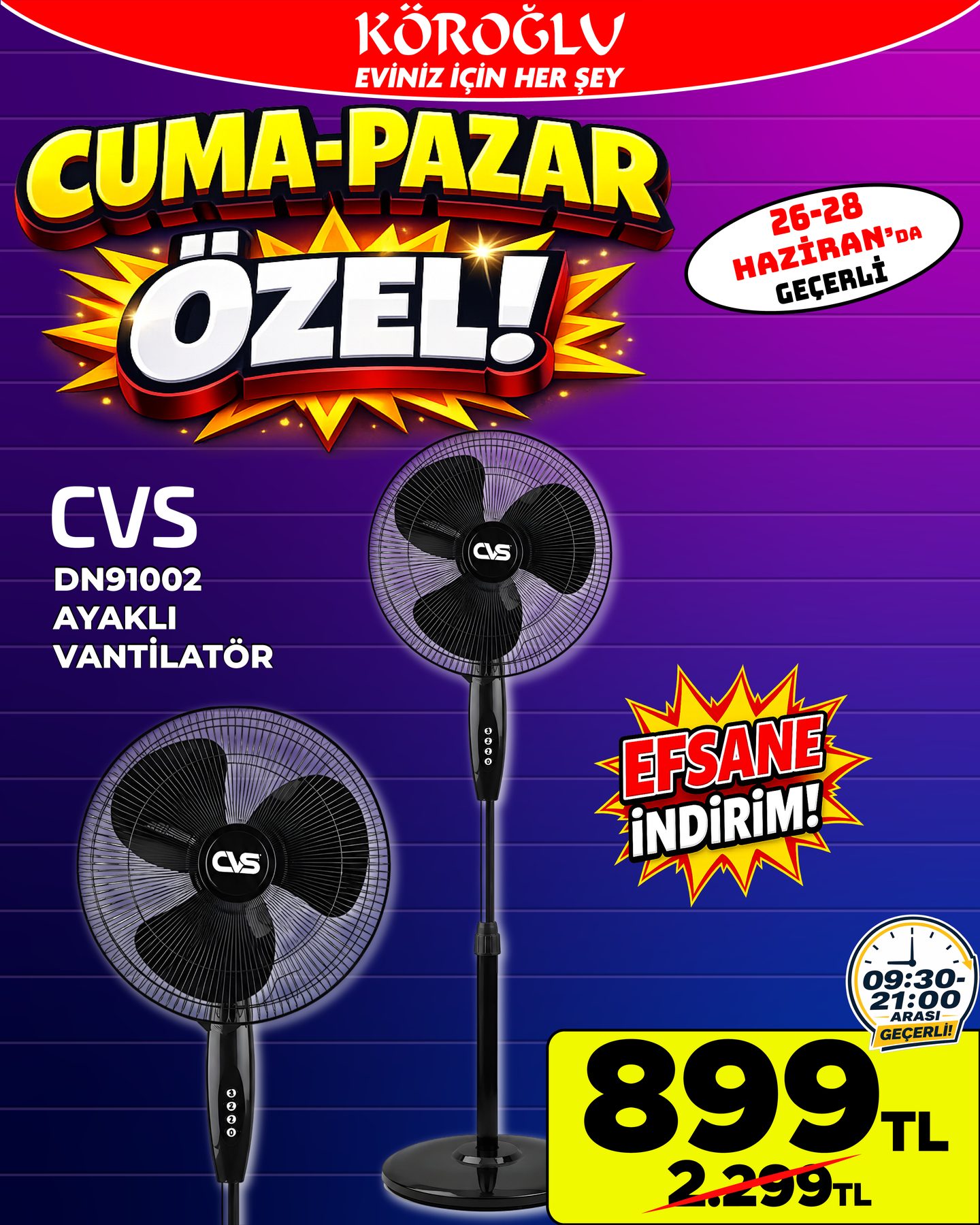 CVS Ayaklı Vantilatör Main image