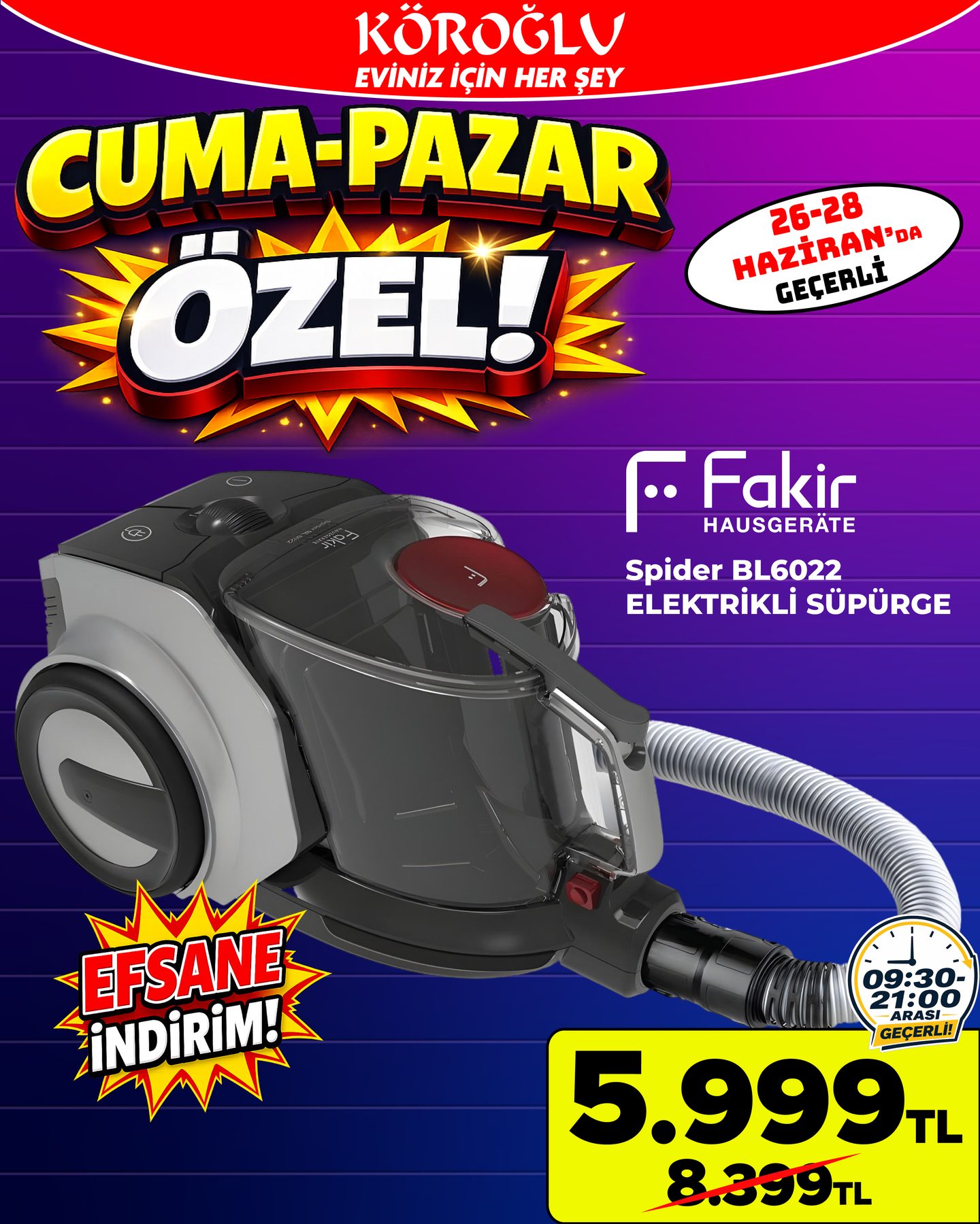 Fakir Elektrikli Süpürge