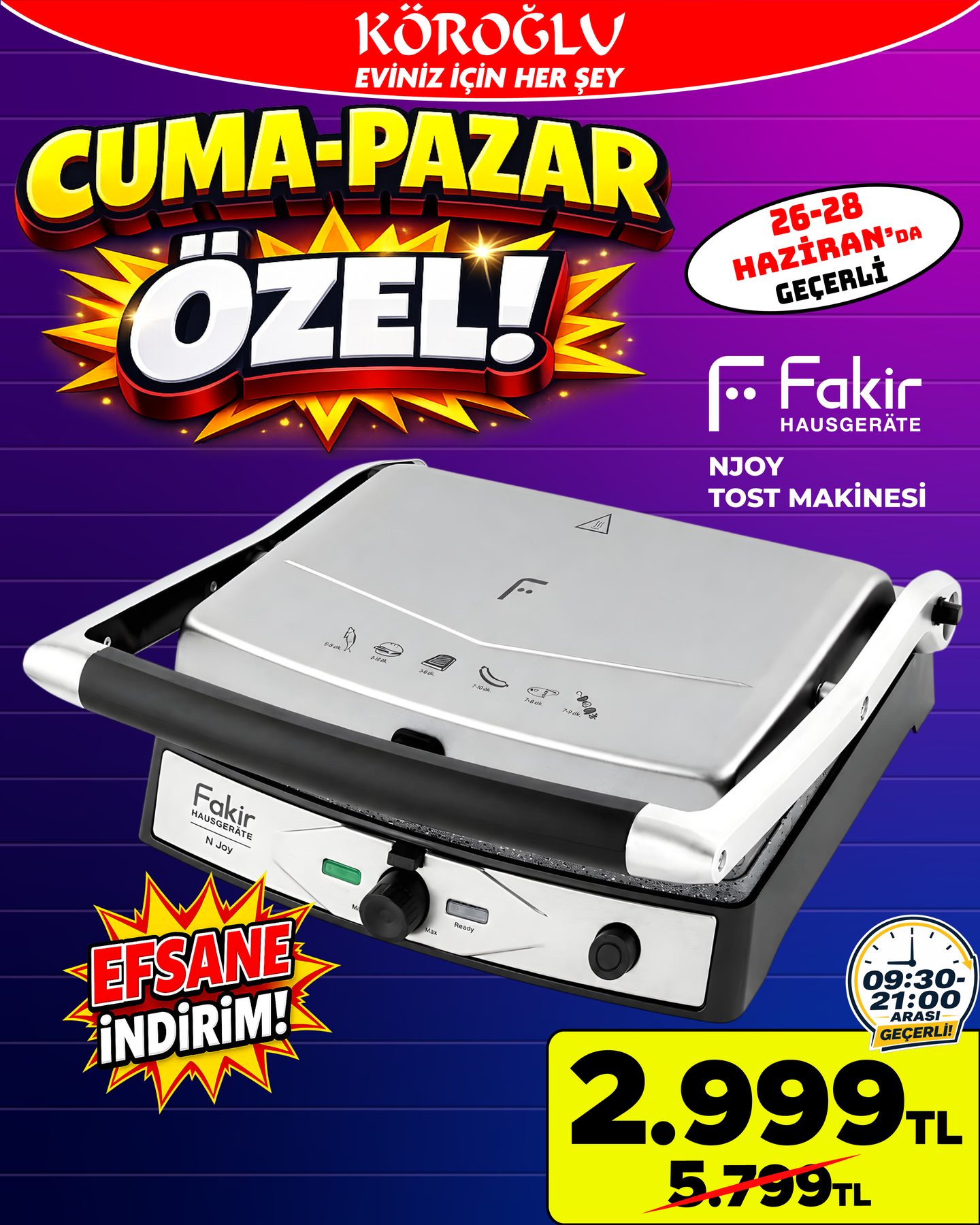 Fakir Rody Tost Makinesi