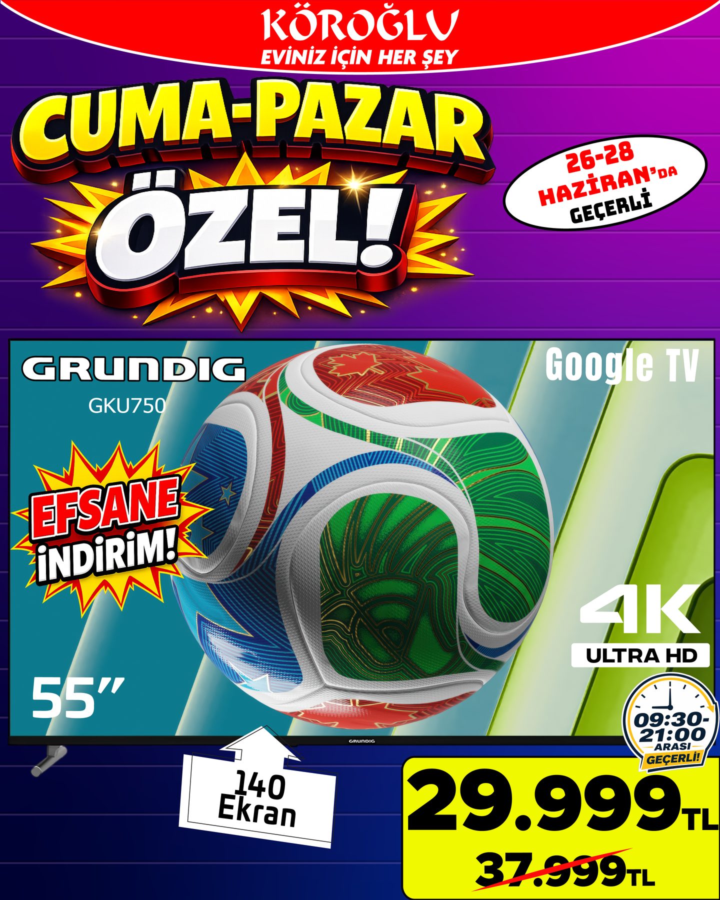 Grundig 55 İnç Google TV