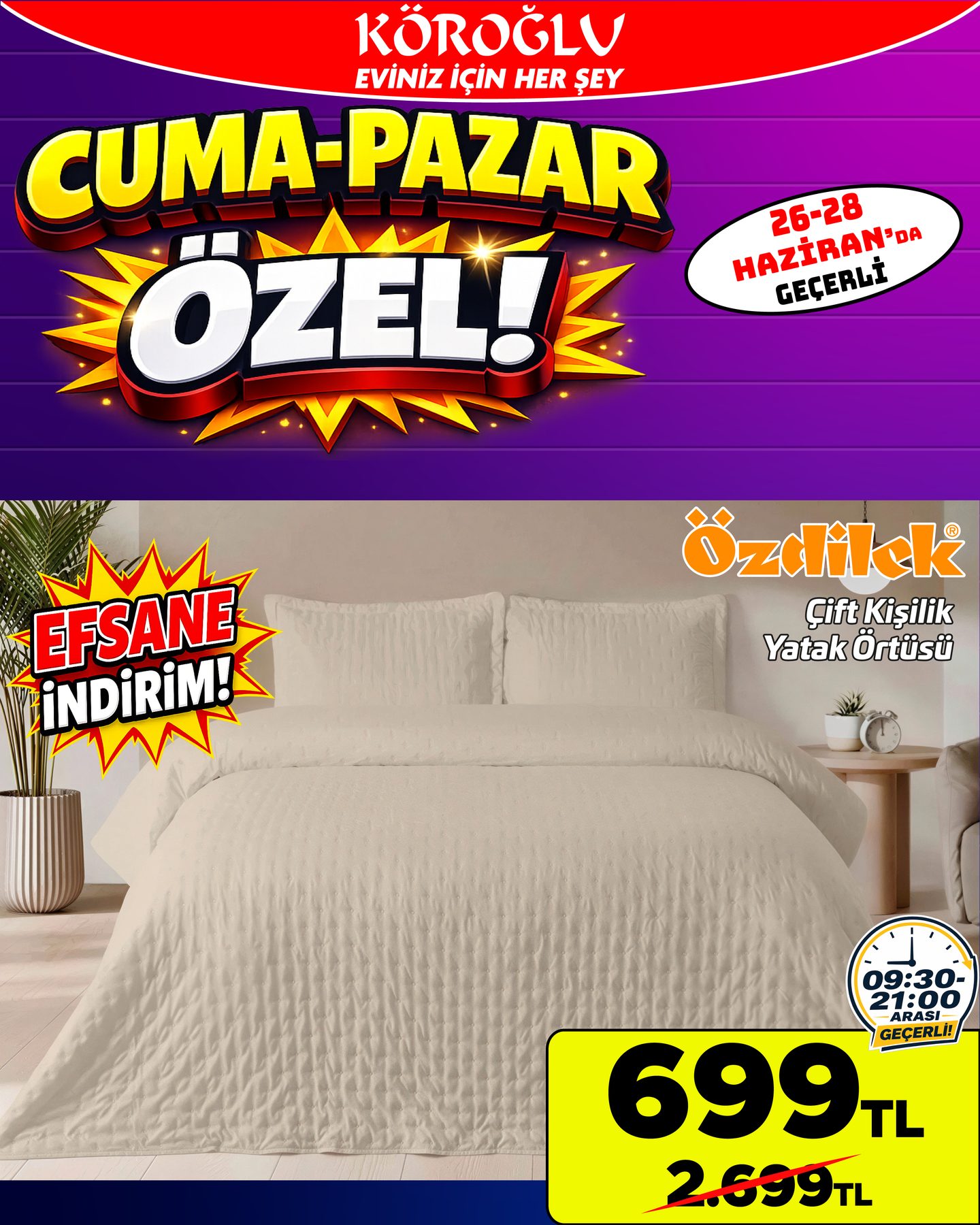 Özdilek Çift Kişilik Yatak Örtüsü