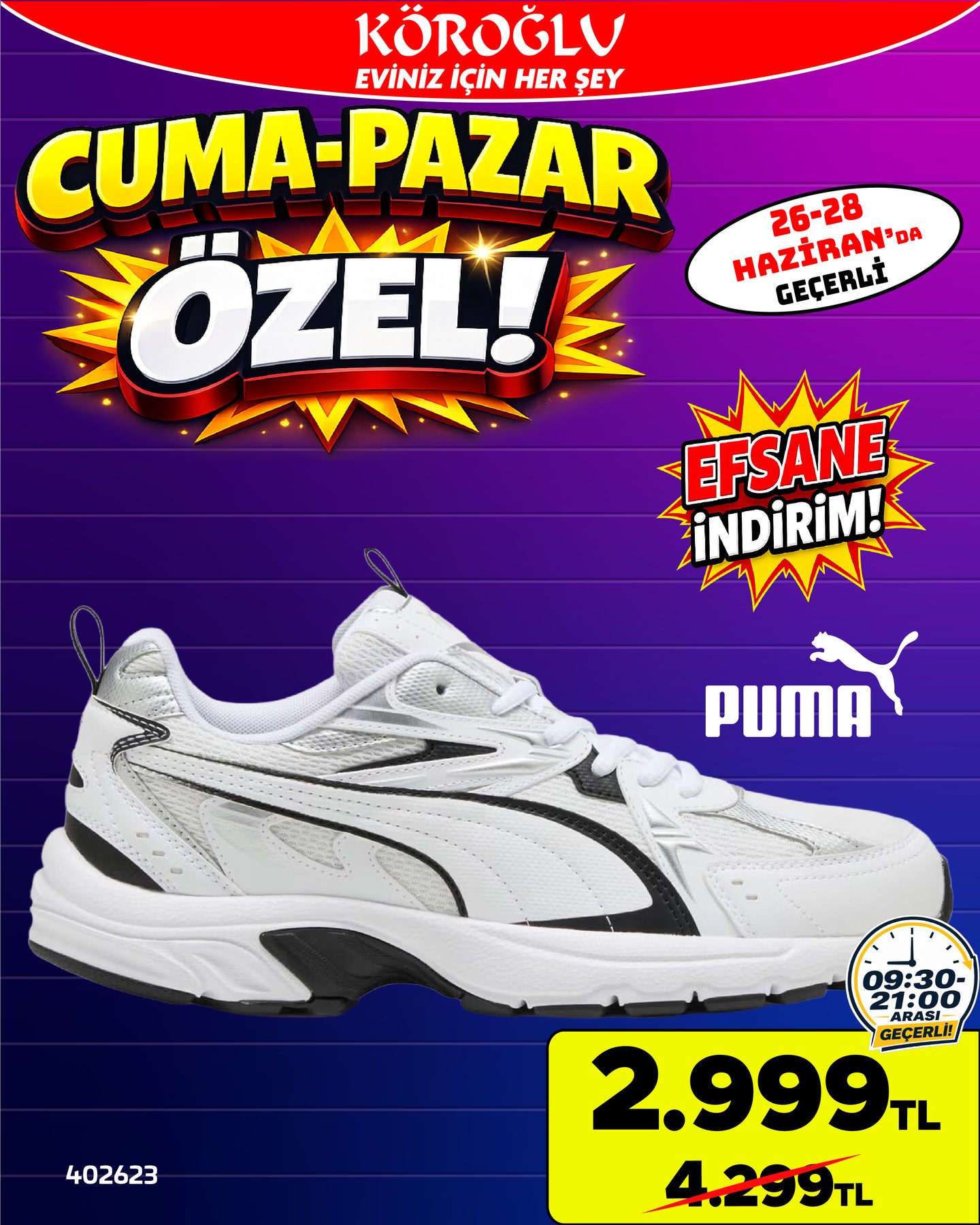 Puma Beyaz Spor Ayakkabı Main image