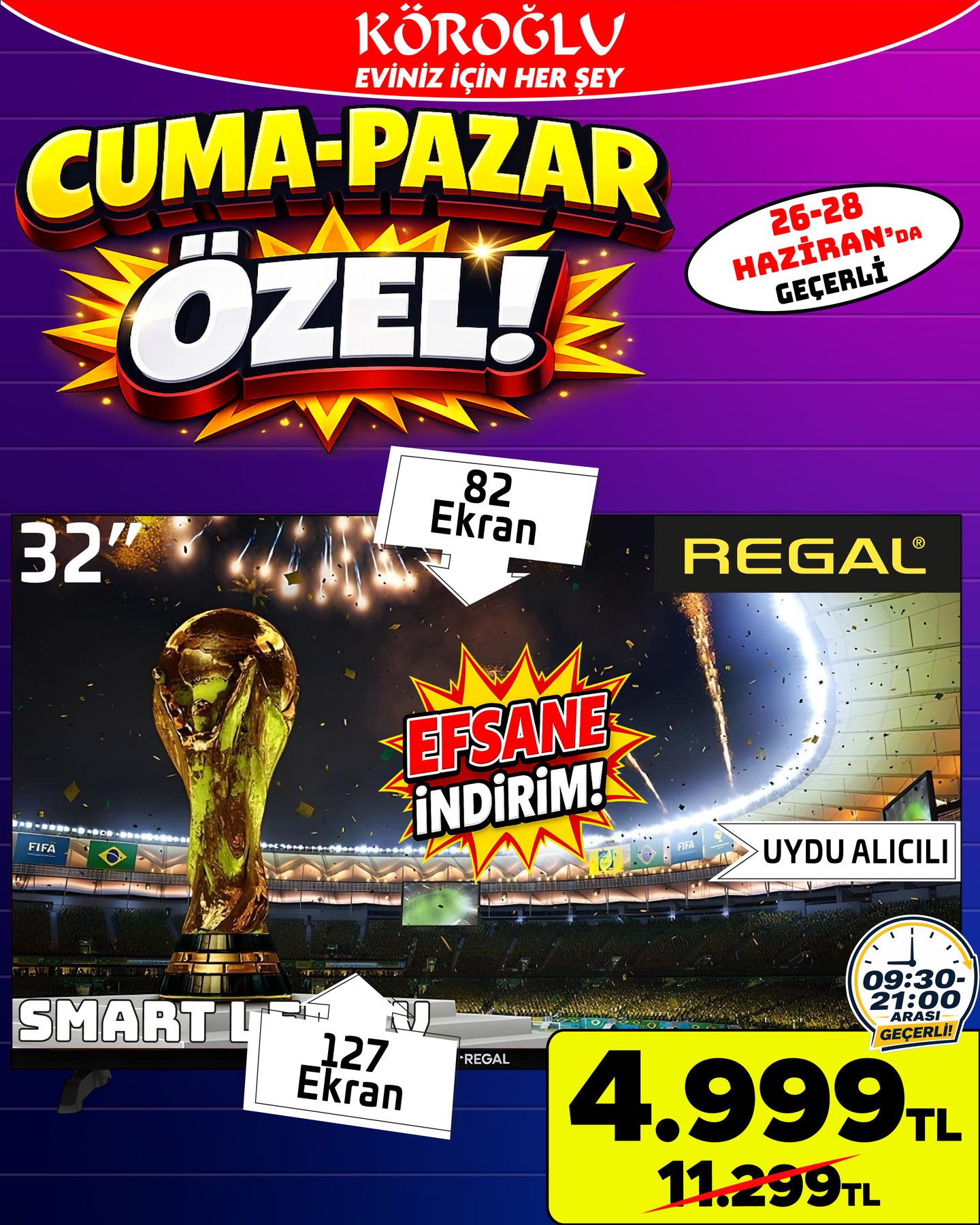 Regal 32 İnç Smart LED TV