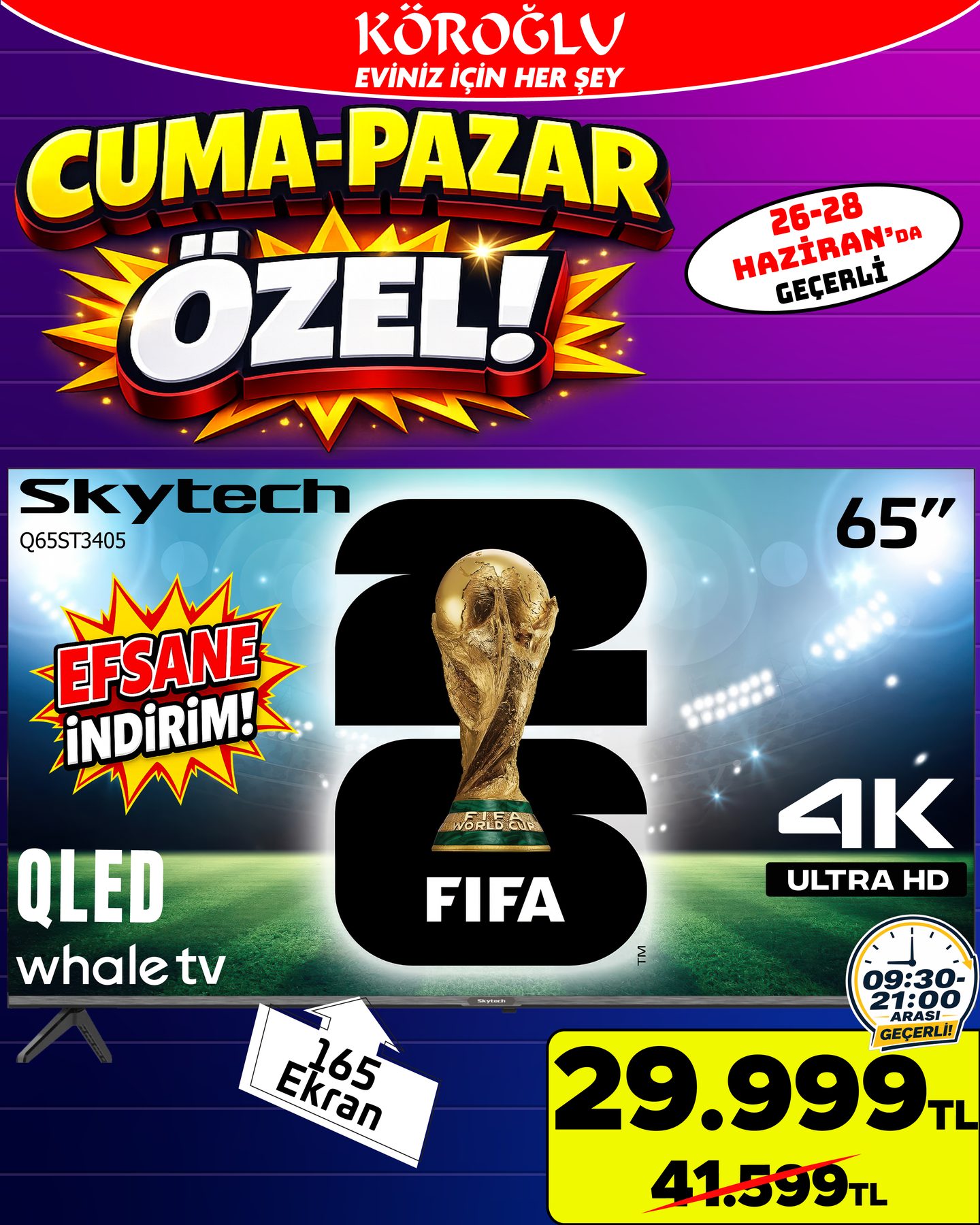 Skytech 65 İnç QLED 4K TV