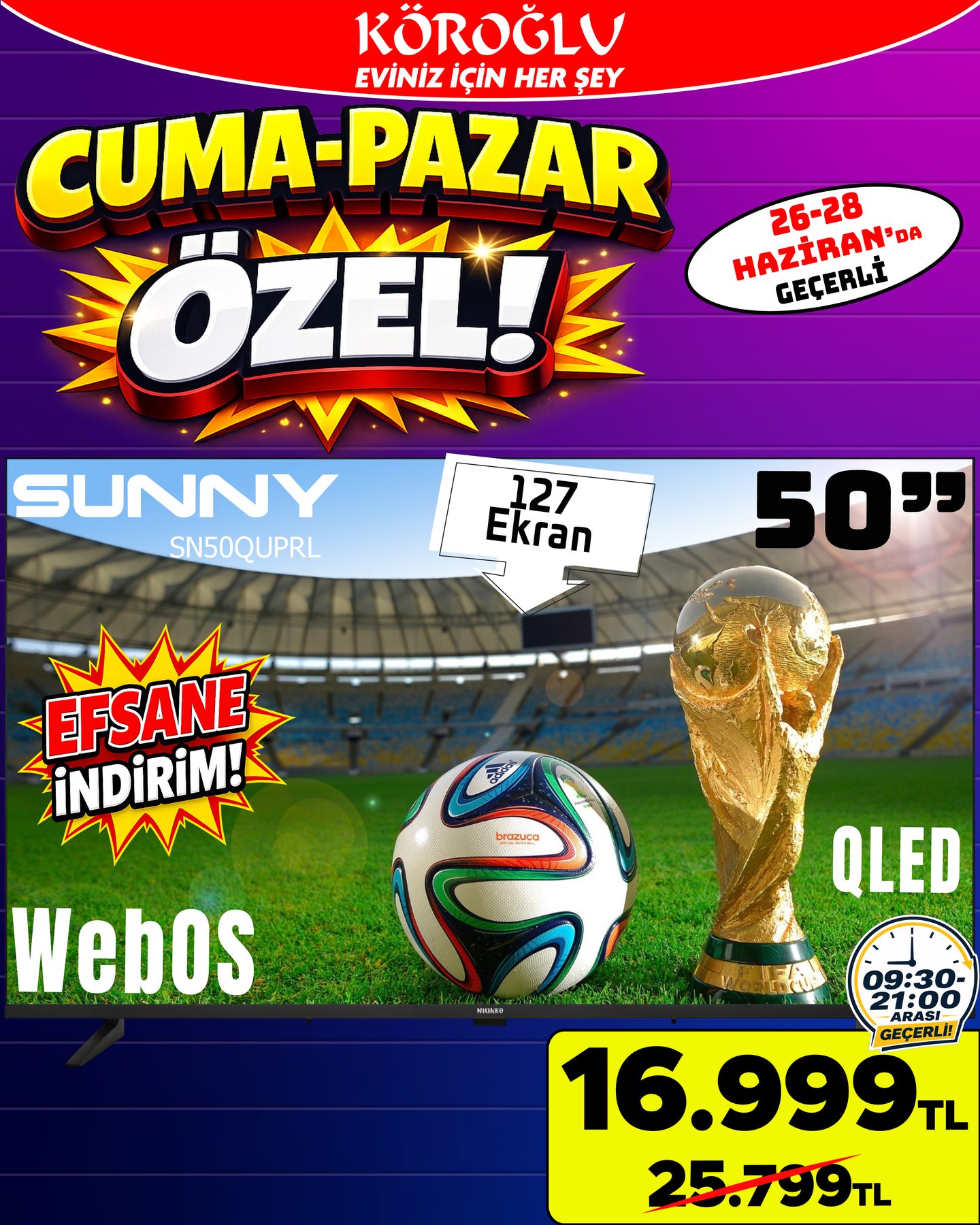 Sunny 50 İnç WebOS QLED TV Main image