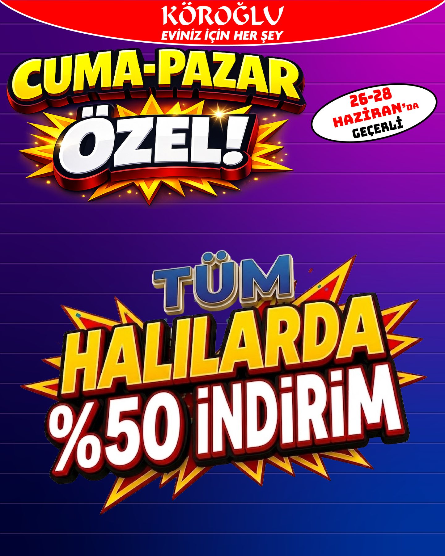 Tüm Halılarda %50 İndirim Main image