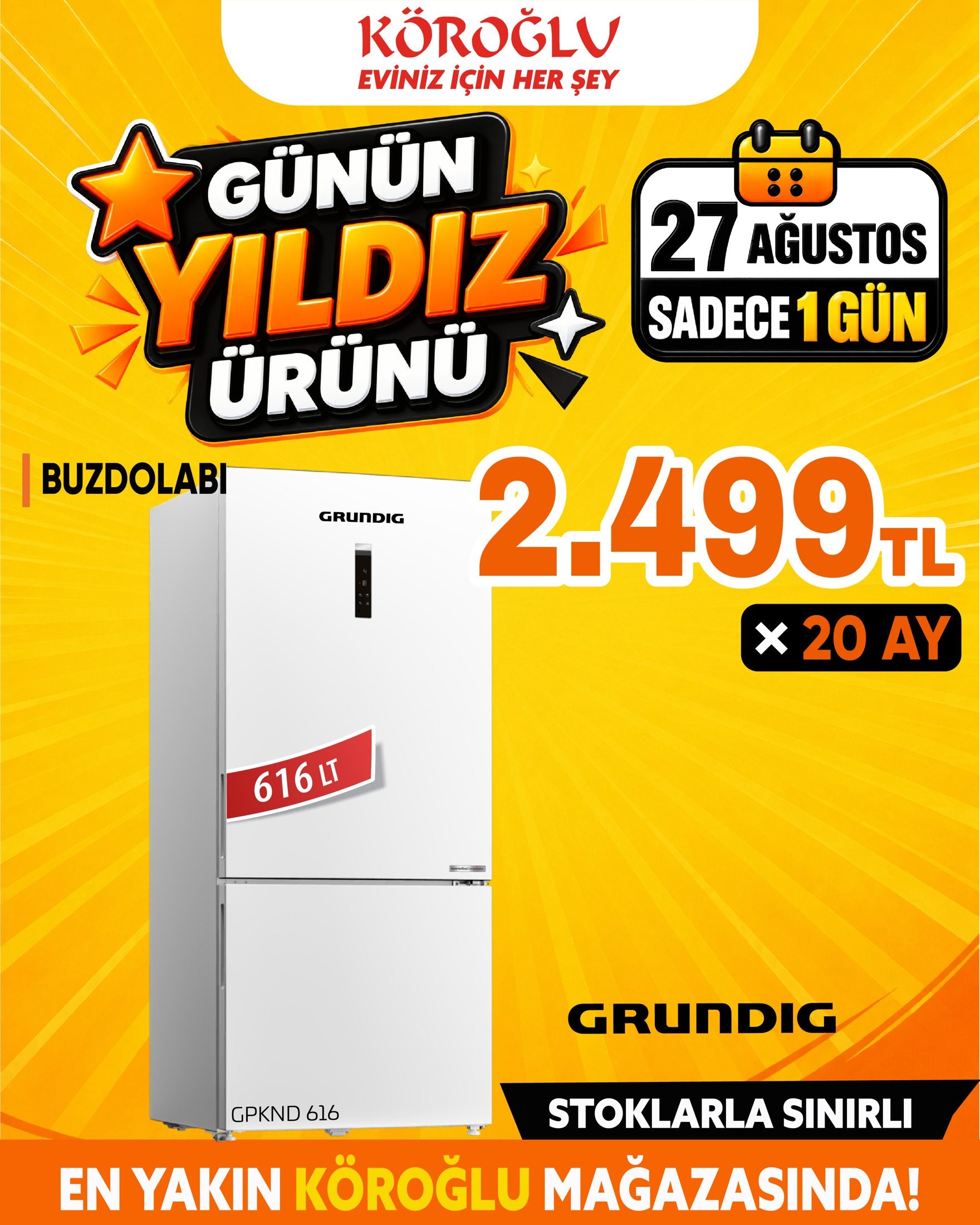 Grundig Buzdolabı 616 Lt