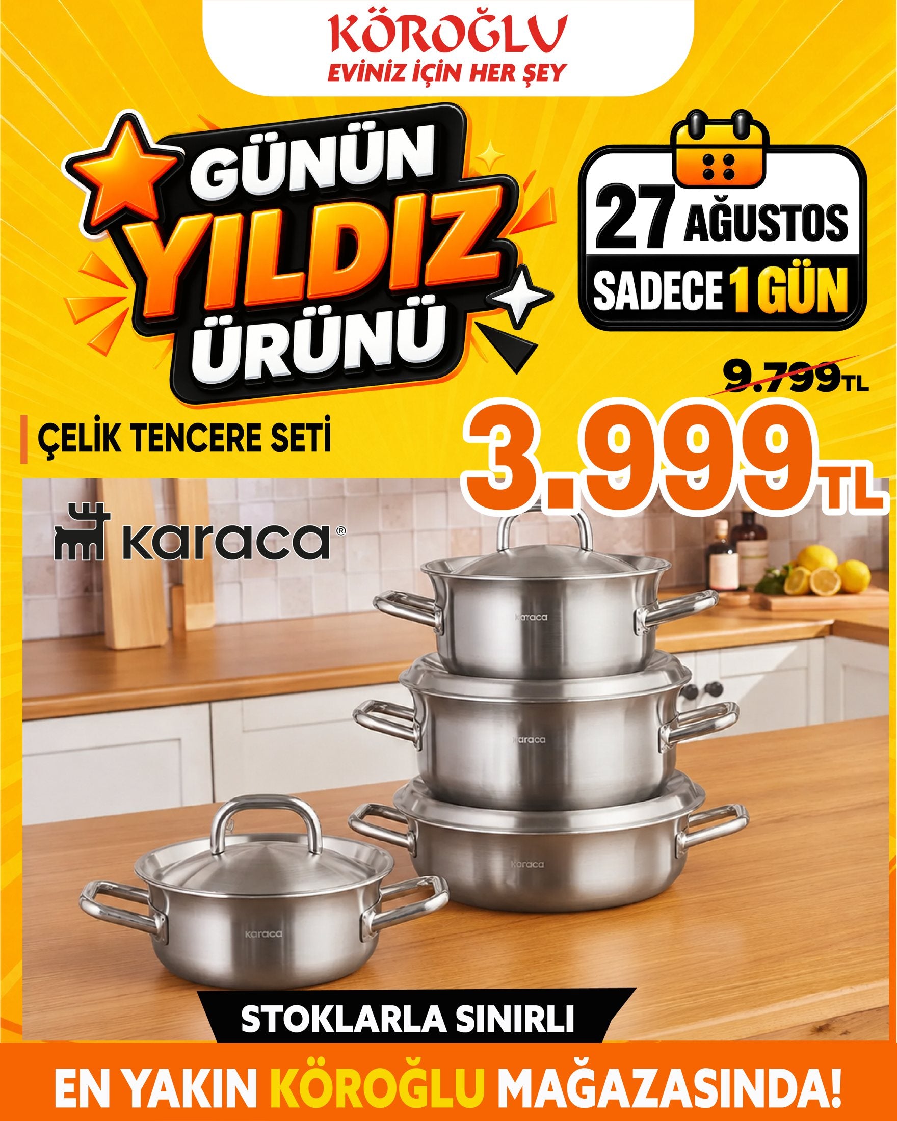 Karaca Çelik Tencere Seti