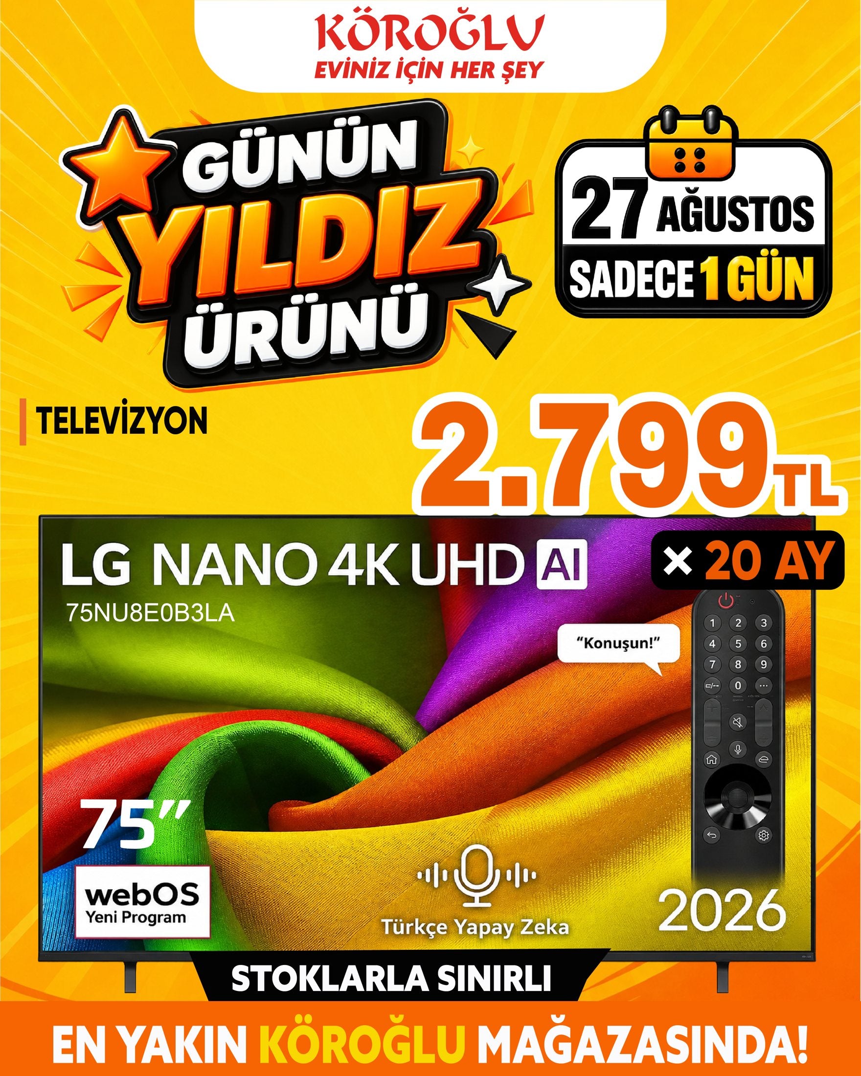 LG 75 İnç Nano 4K UHD TV