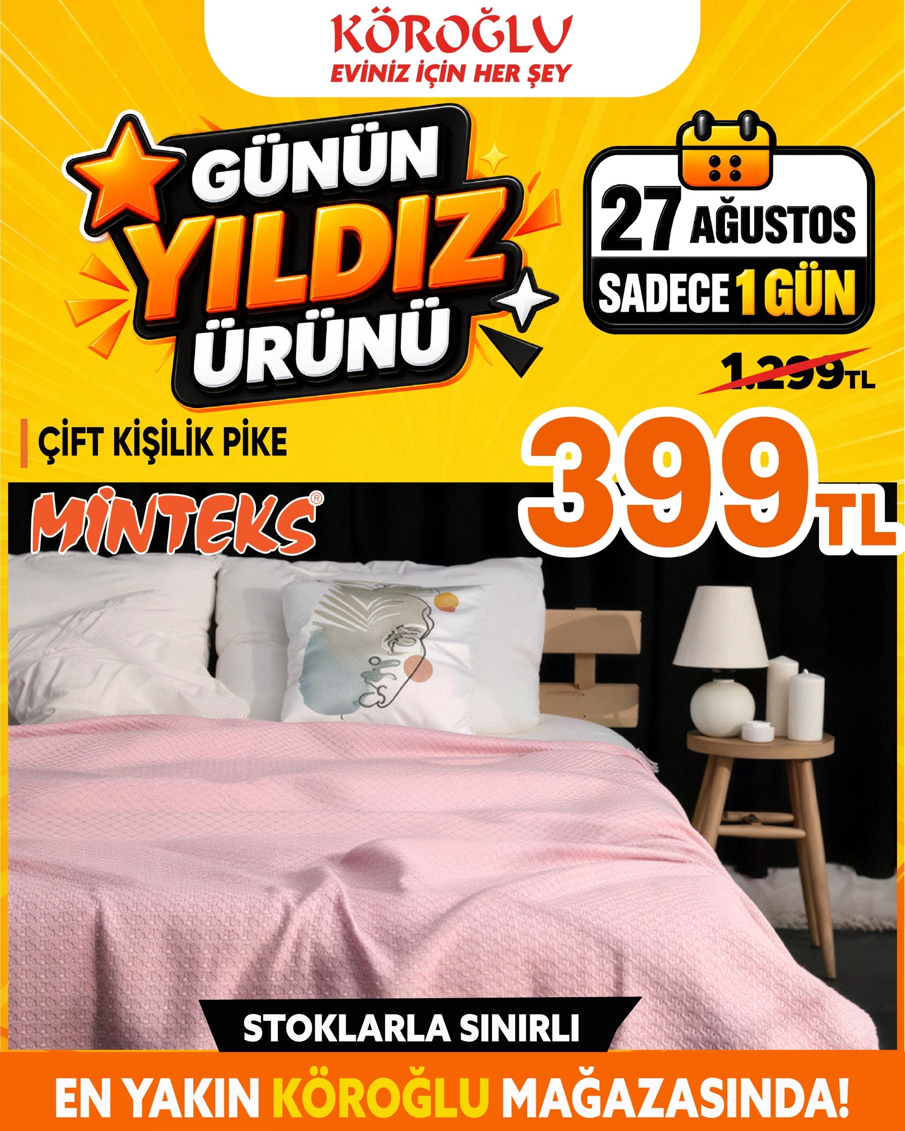 Minteks Çift Kişilik Pike