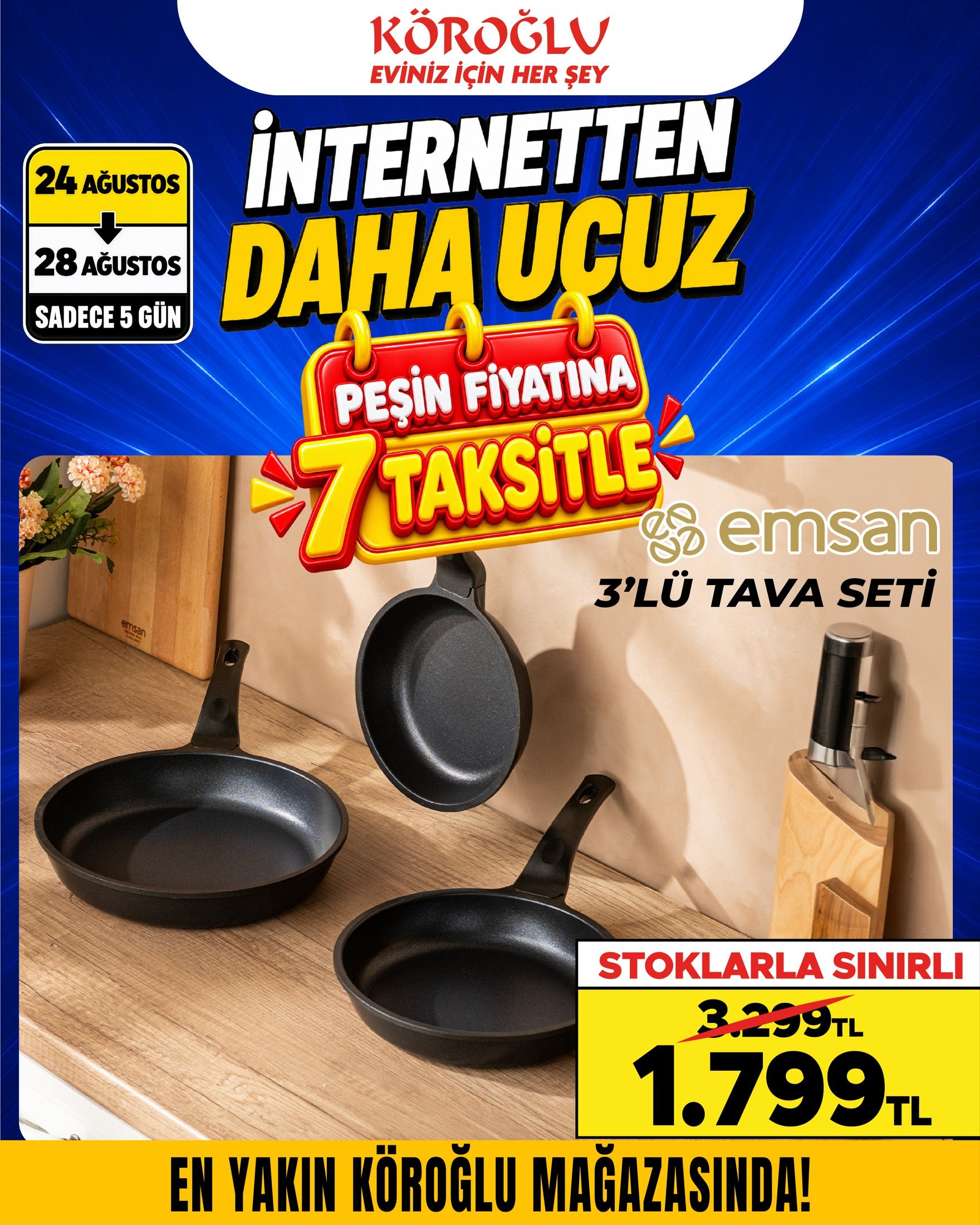 Emsan 3’lü Tava Seti