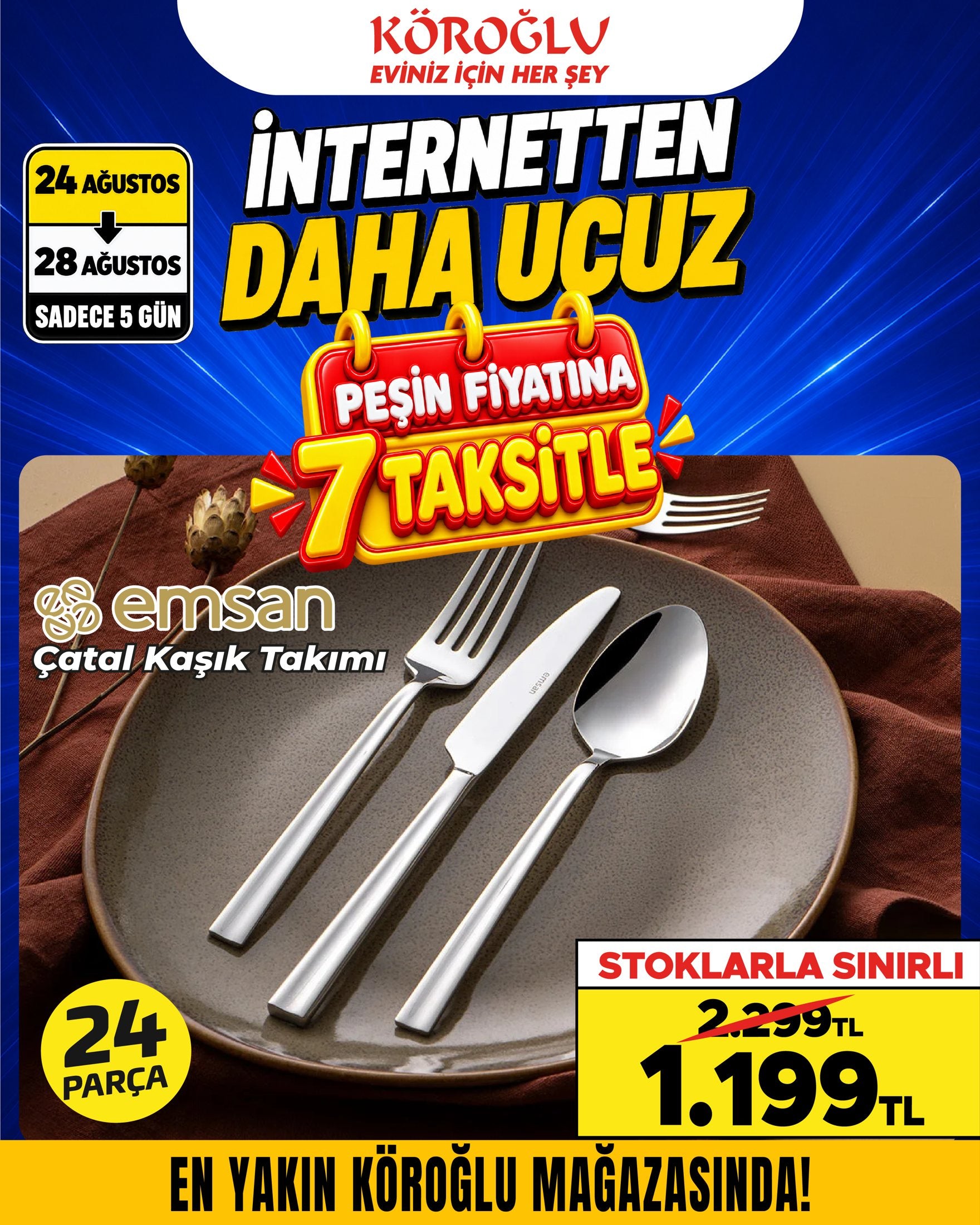 Emsan Çatal Kaşık Takımı 24 Parça Main image
