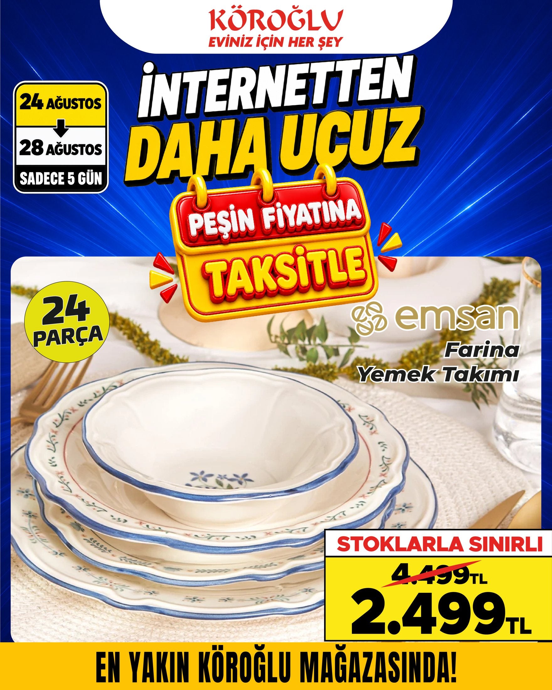 Emsan Farina Yemek Takımı 24 Parça