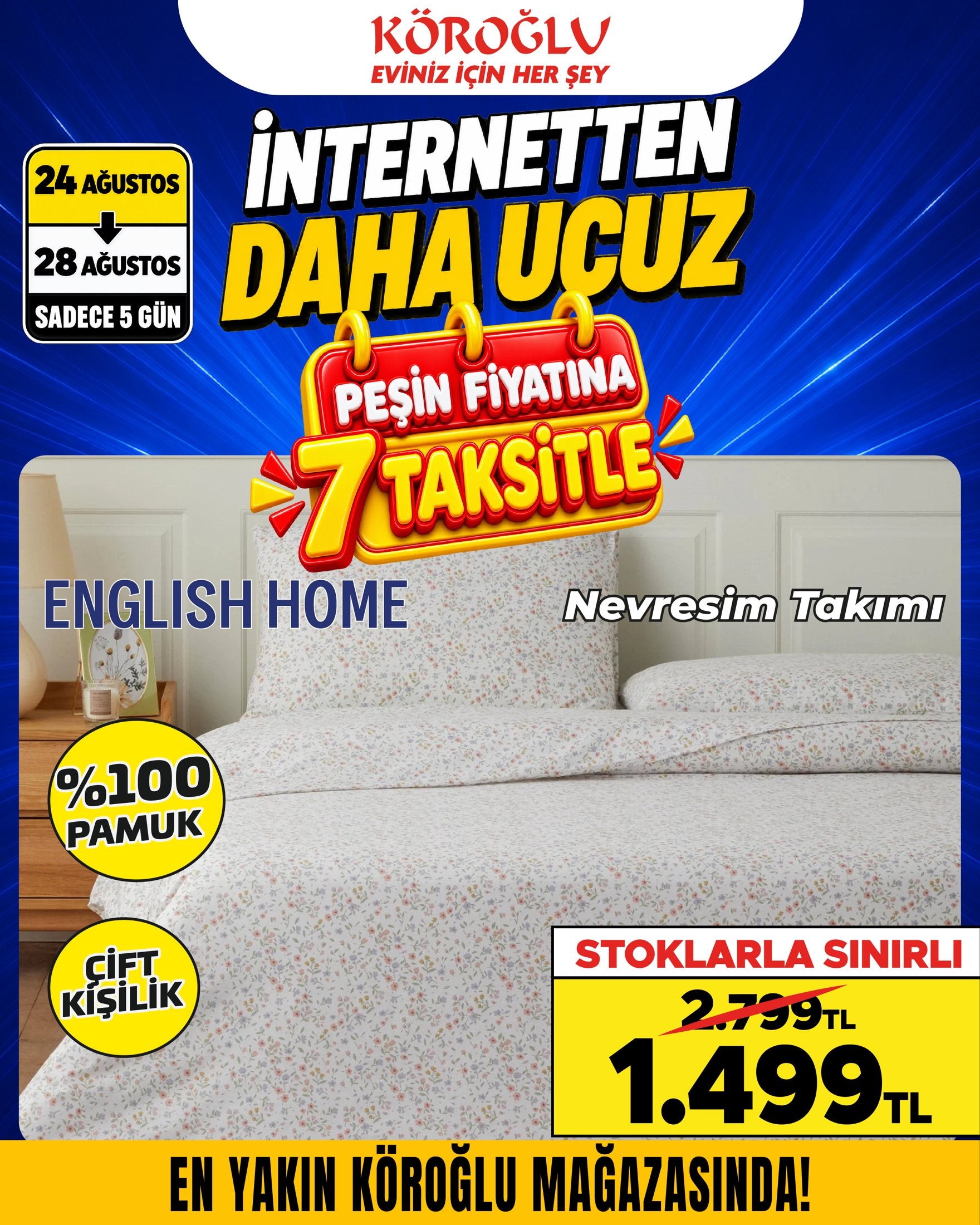 English Home Nevresim Takımı Çift Kişilik
