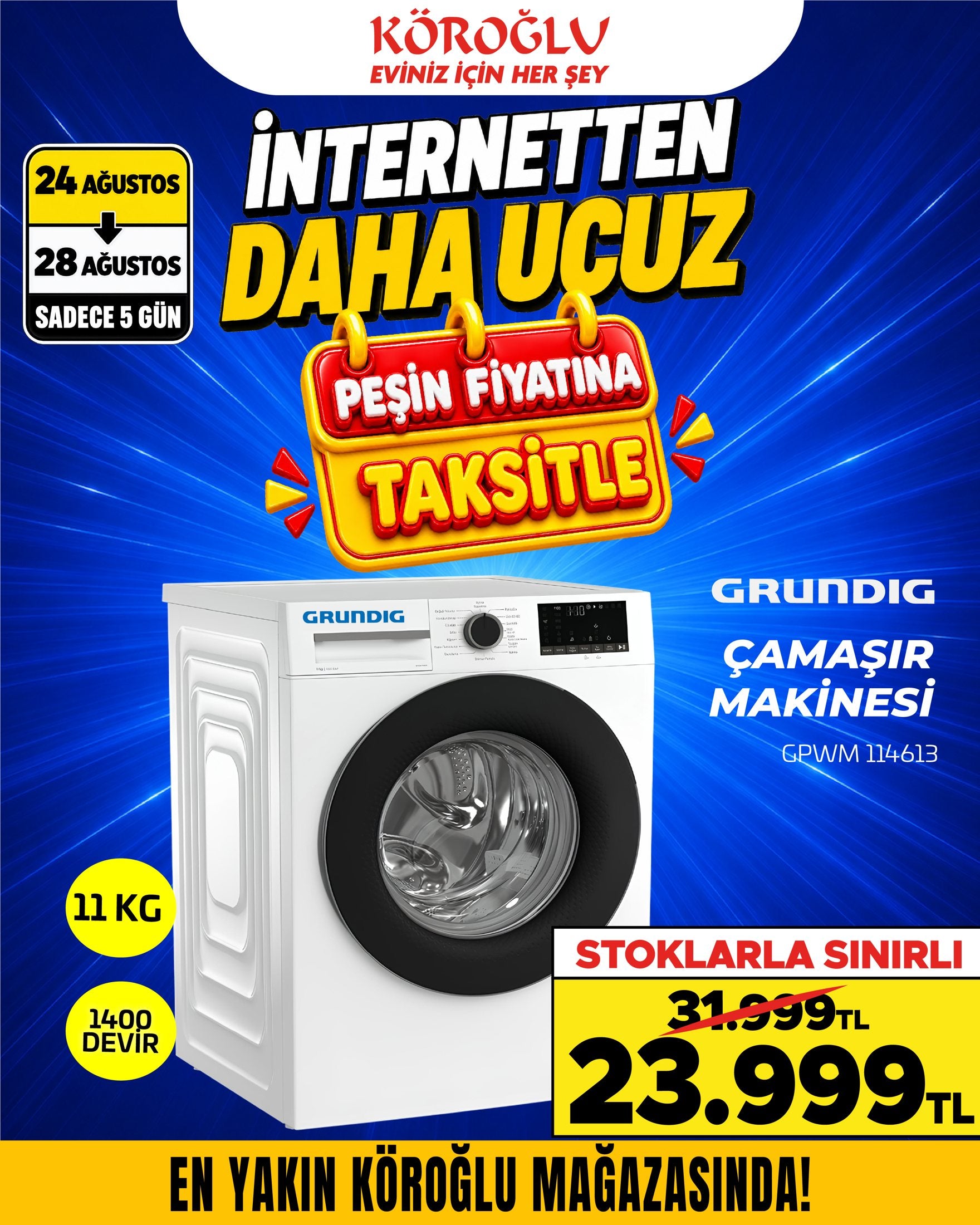 Grundig Çamaşır Makinesi 11 Kg