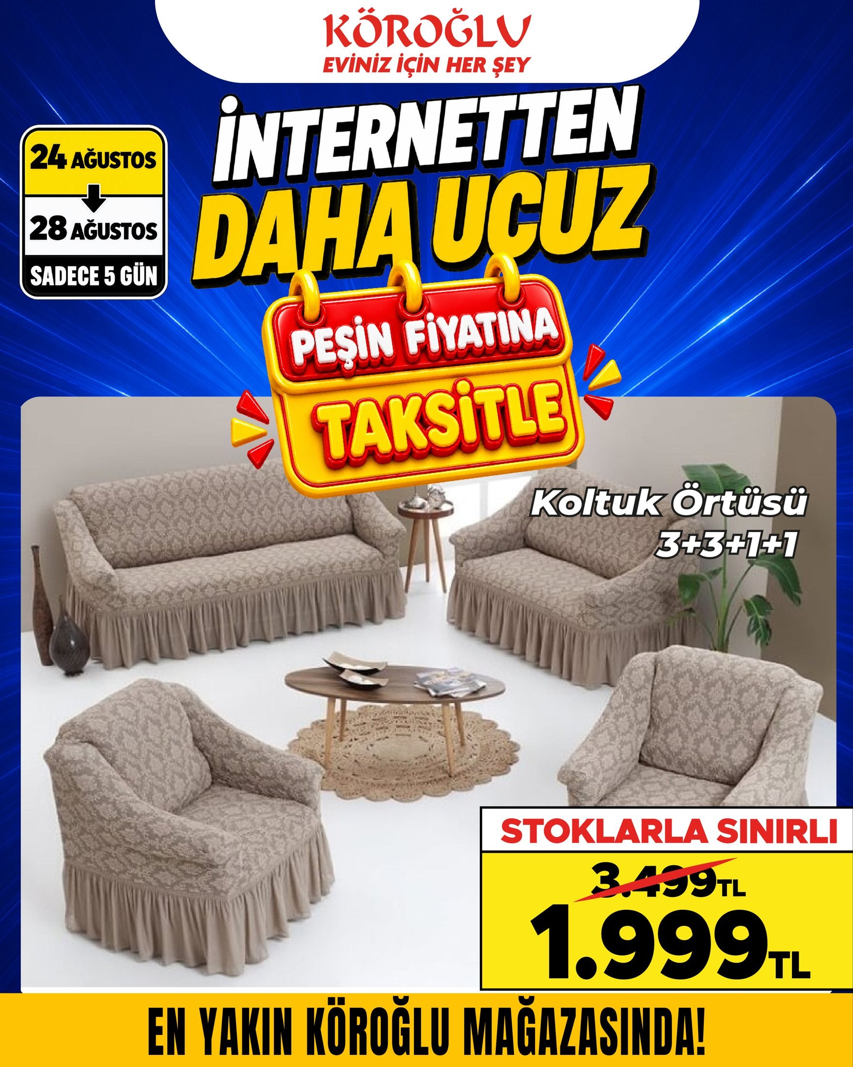 Koltuk Örtüsü 3+3+1+1