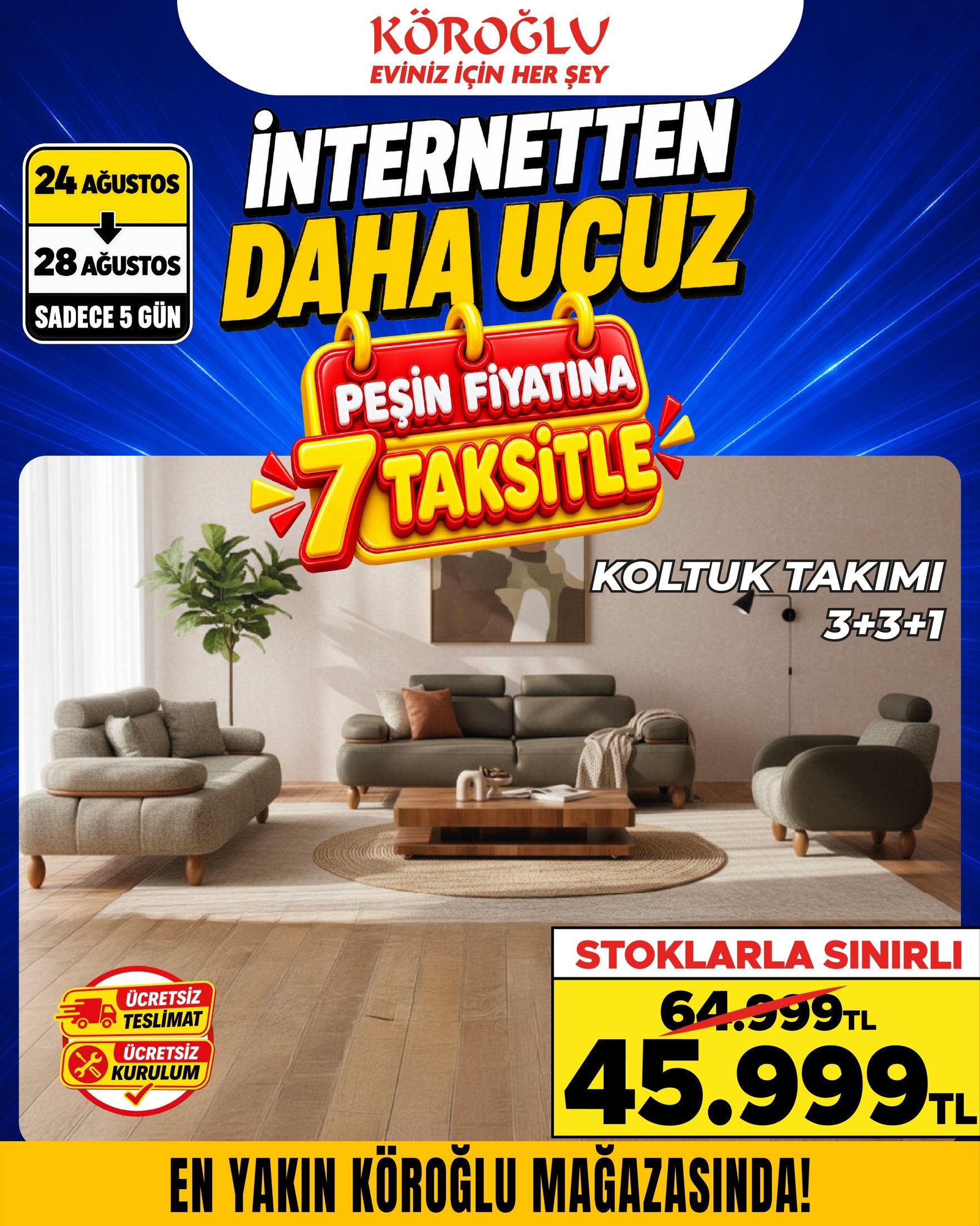 Koltuk Takımı 3+3+1 Model 1