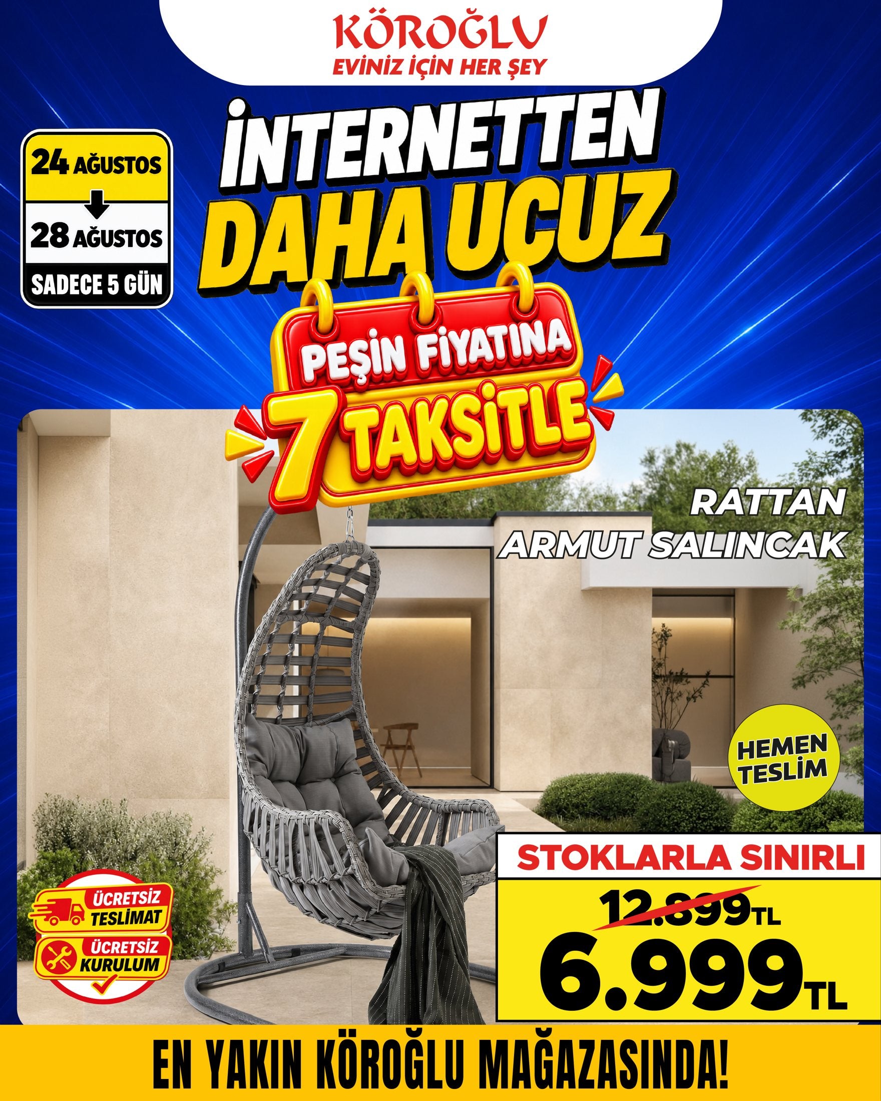 Rattan Armut Salıncak Main image