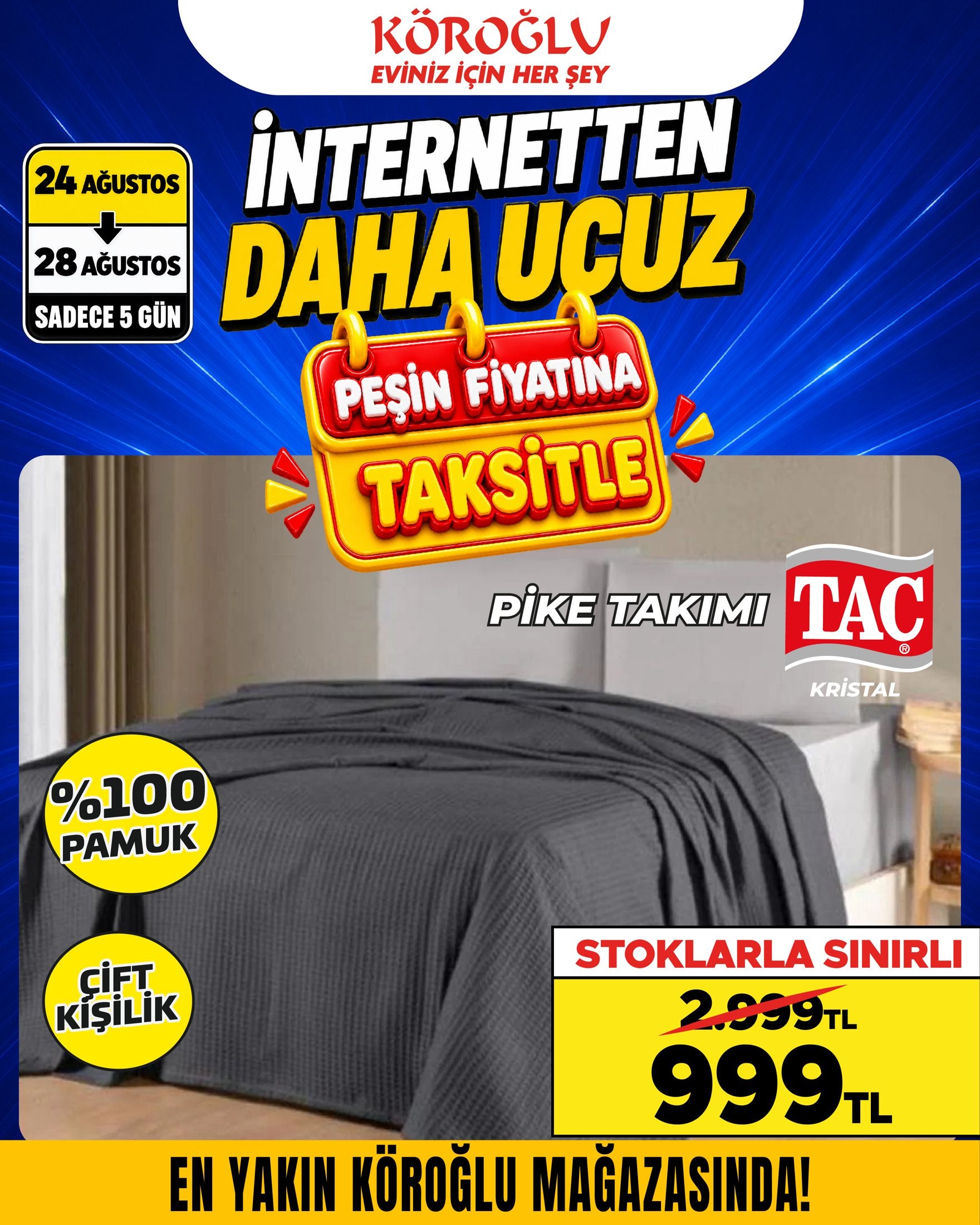 Taç Pike Takımı Çift Kişilik