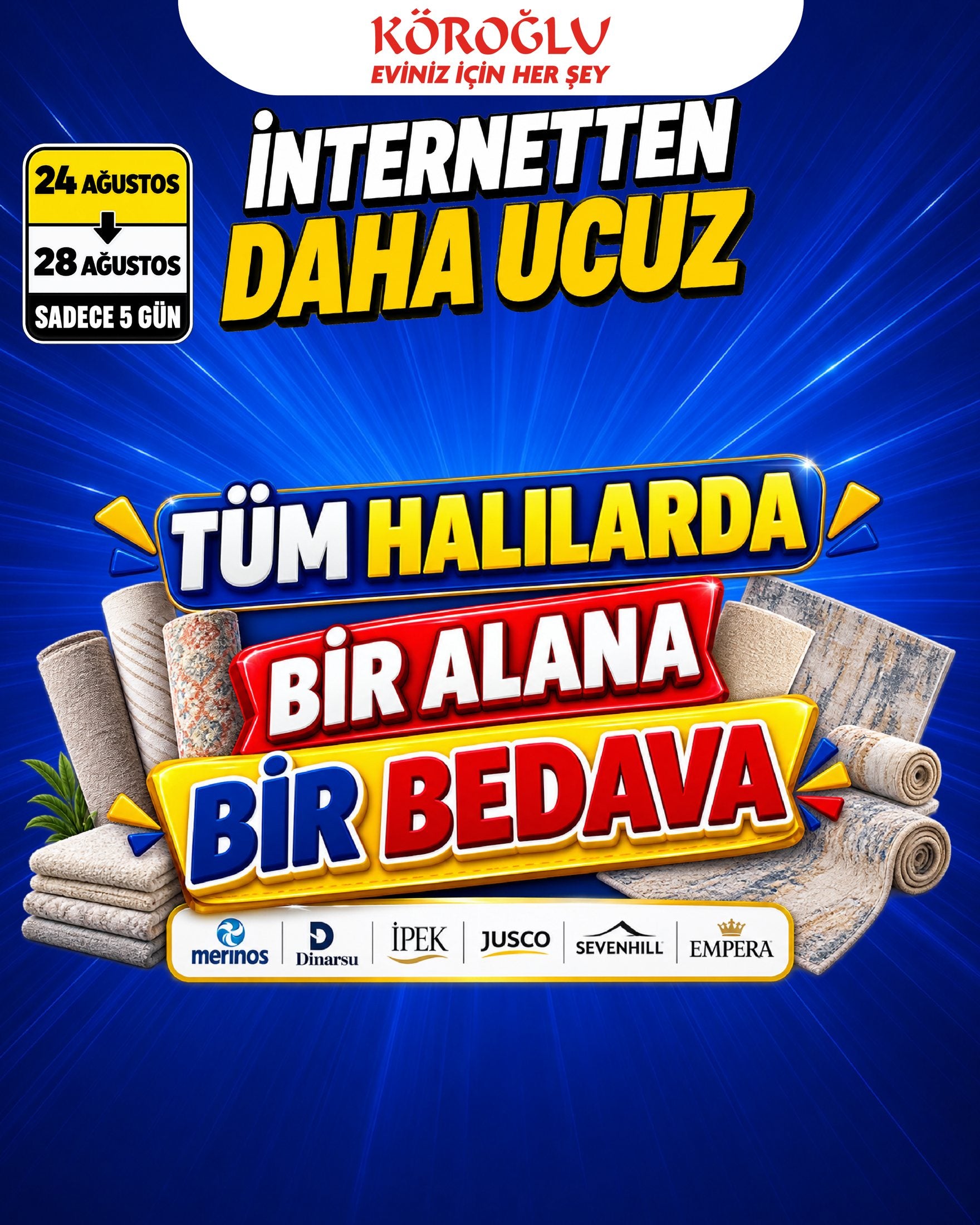 Tüm Halılarda Bir Alana Bir Bedava